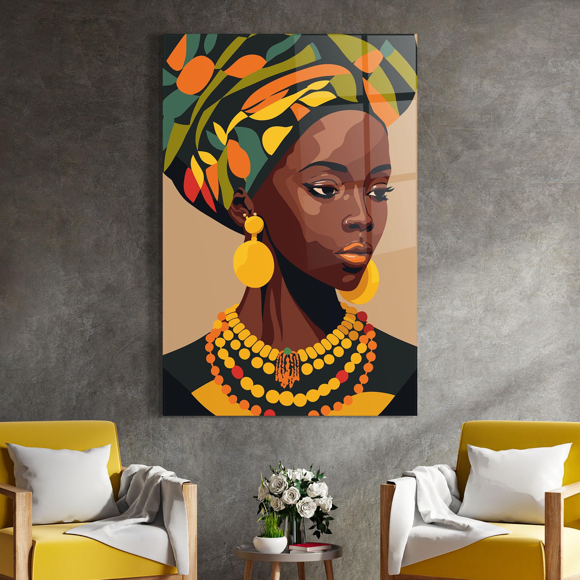 Obraz na Szkle African Earrings mockup 4