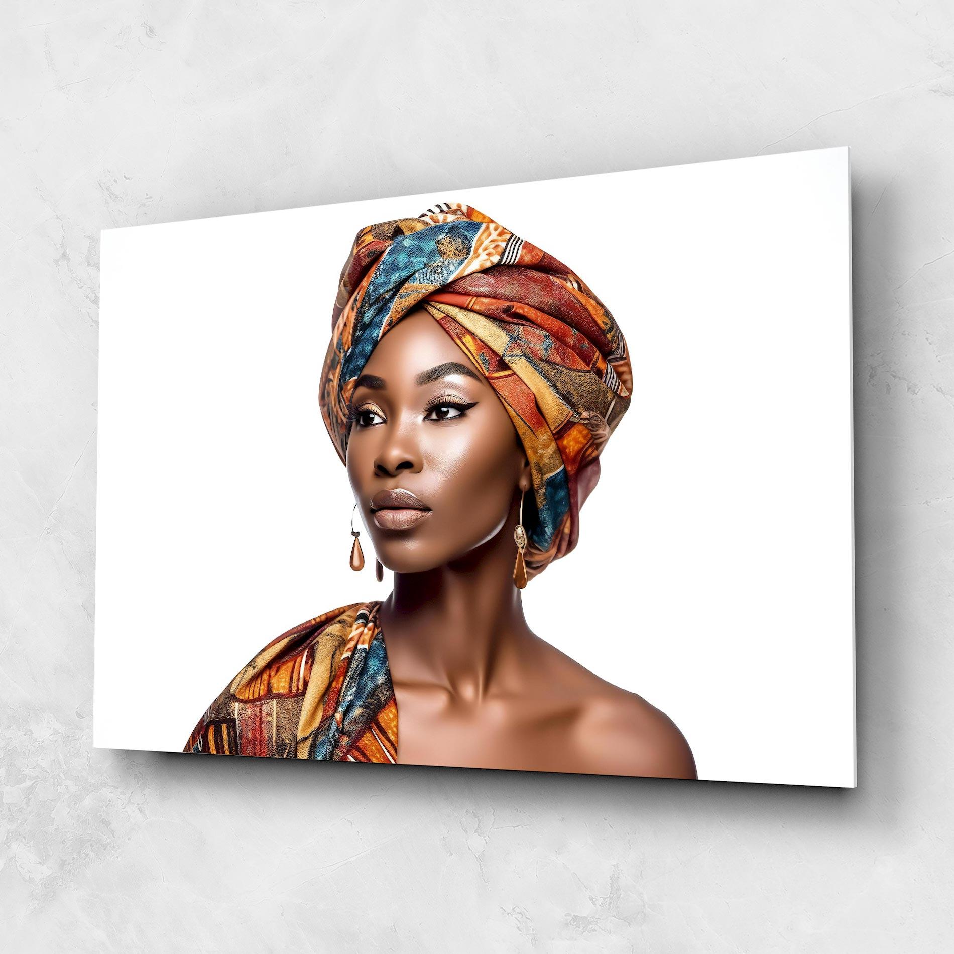 Obraz na Szkle African Woman Turban mockup 1