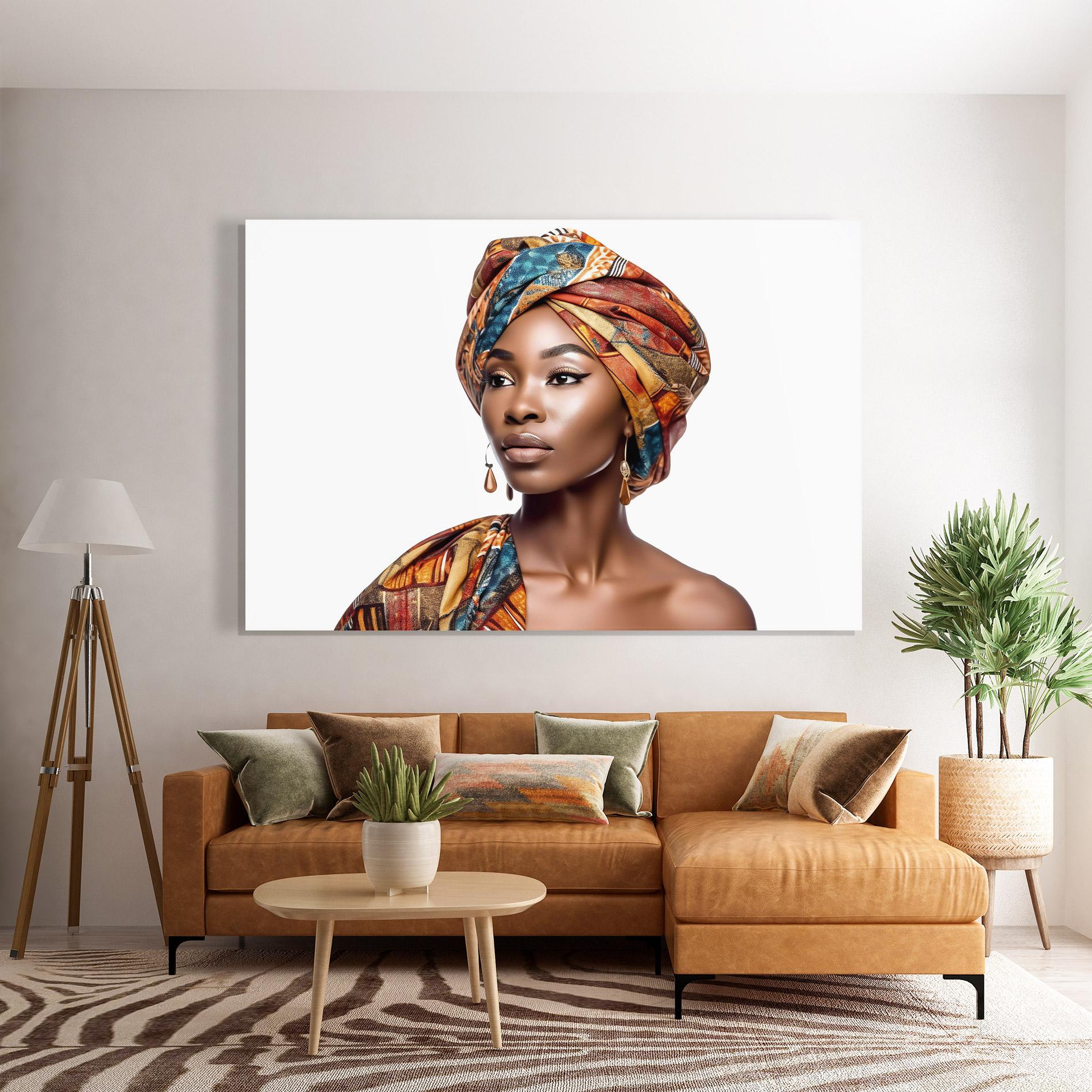 Obraz na Szkle African Woman Turban mockup 7