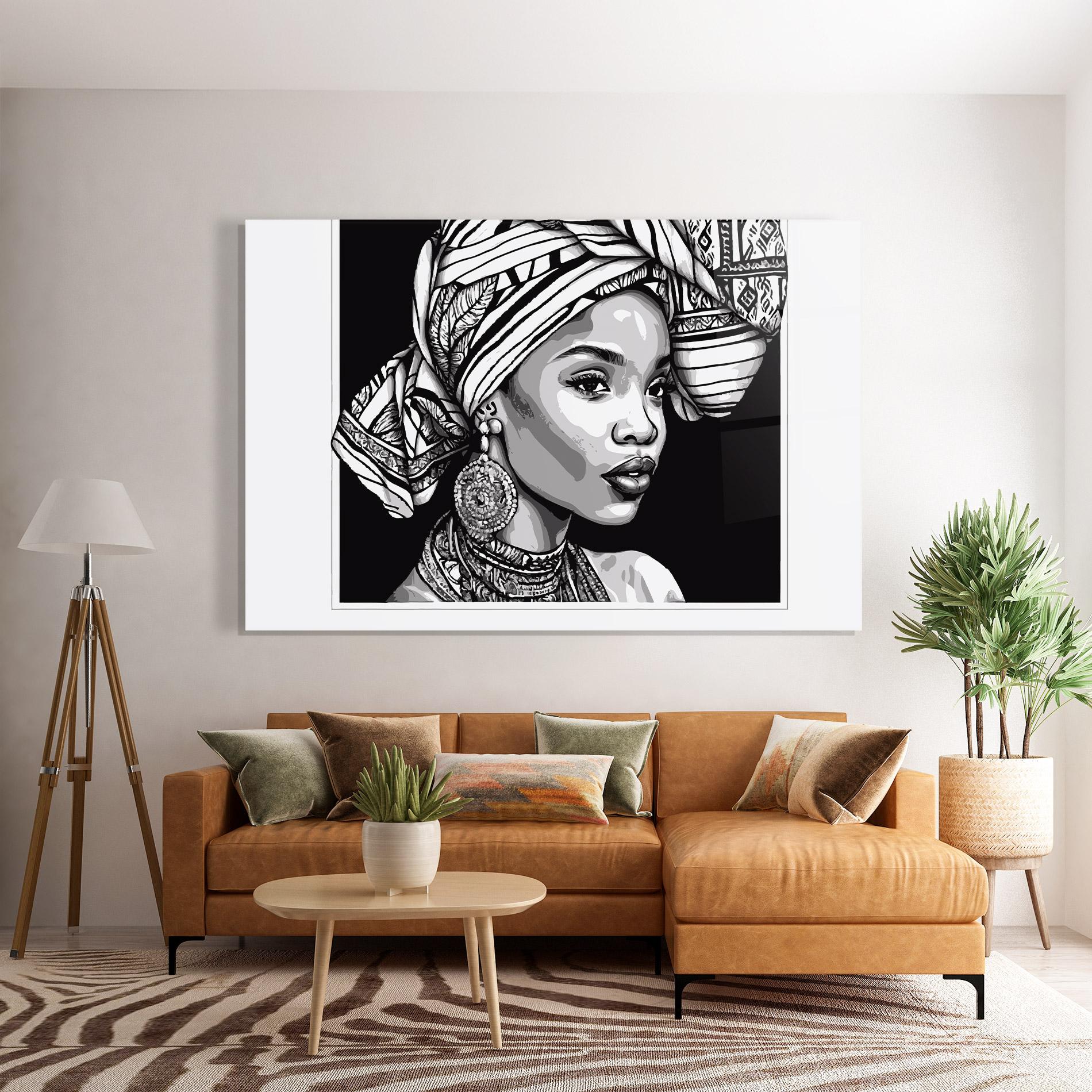 Obraz na Szkle Beautiful African Lady mockup 7