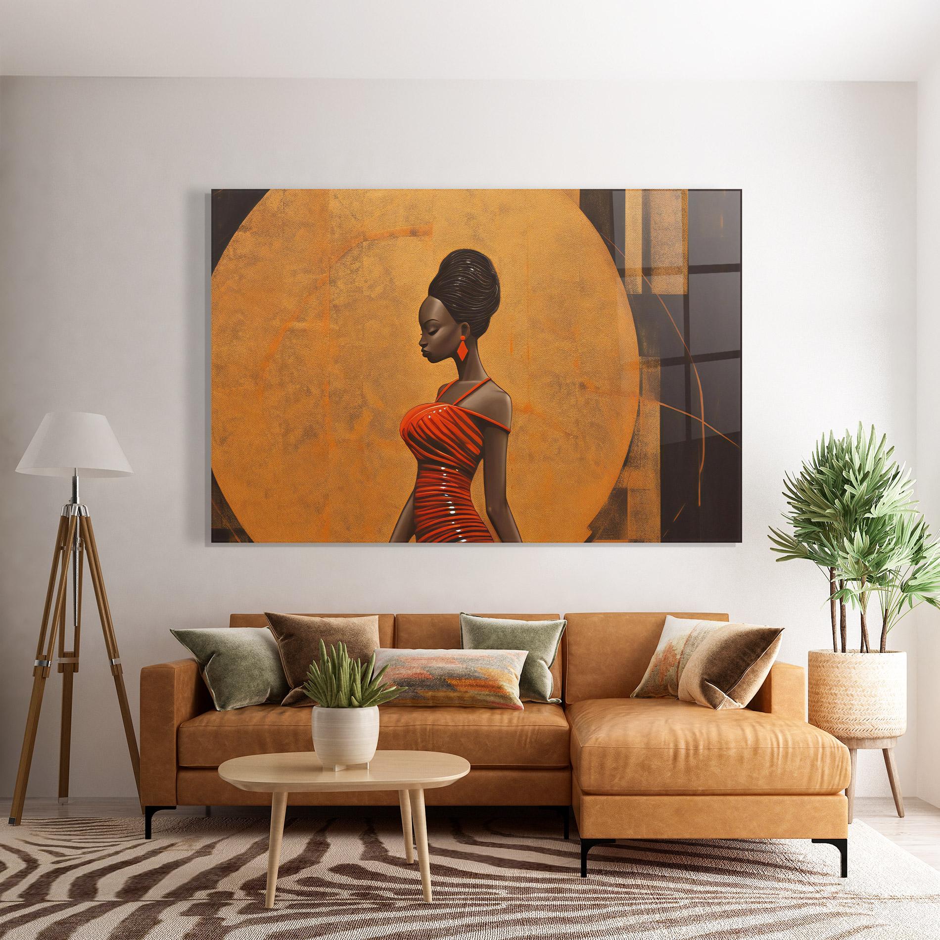 Obraz na Szkle Beautiful African Red Dress mockup 7