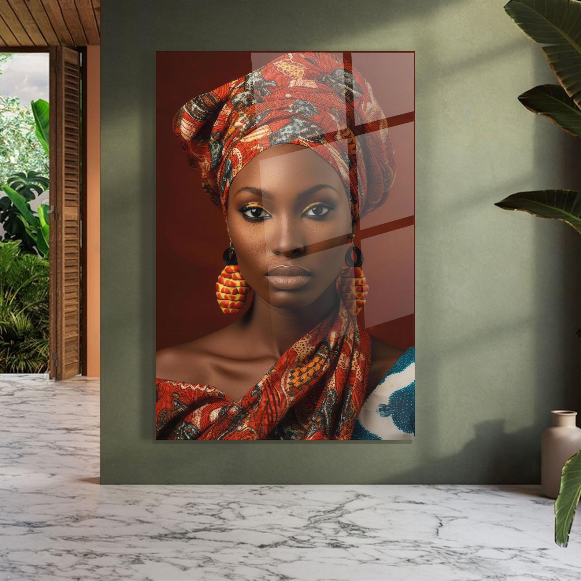 Obraz na Szkle African Black Eyeliner mockup 7