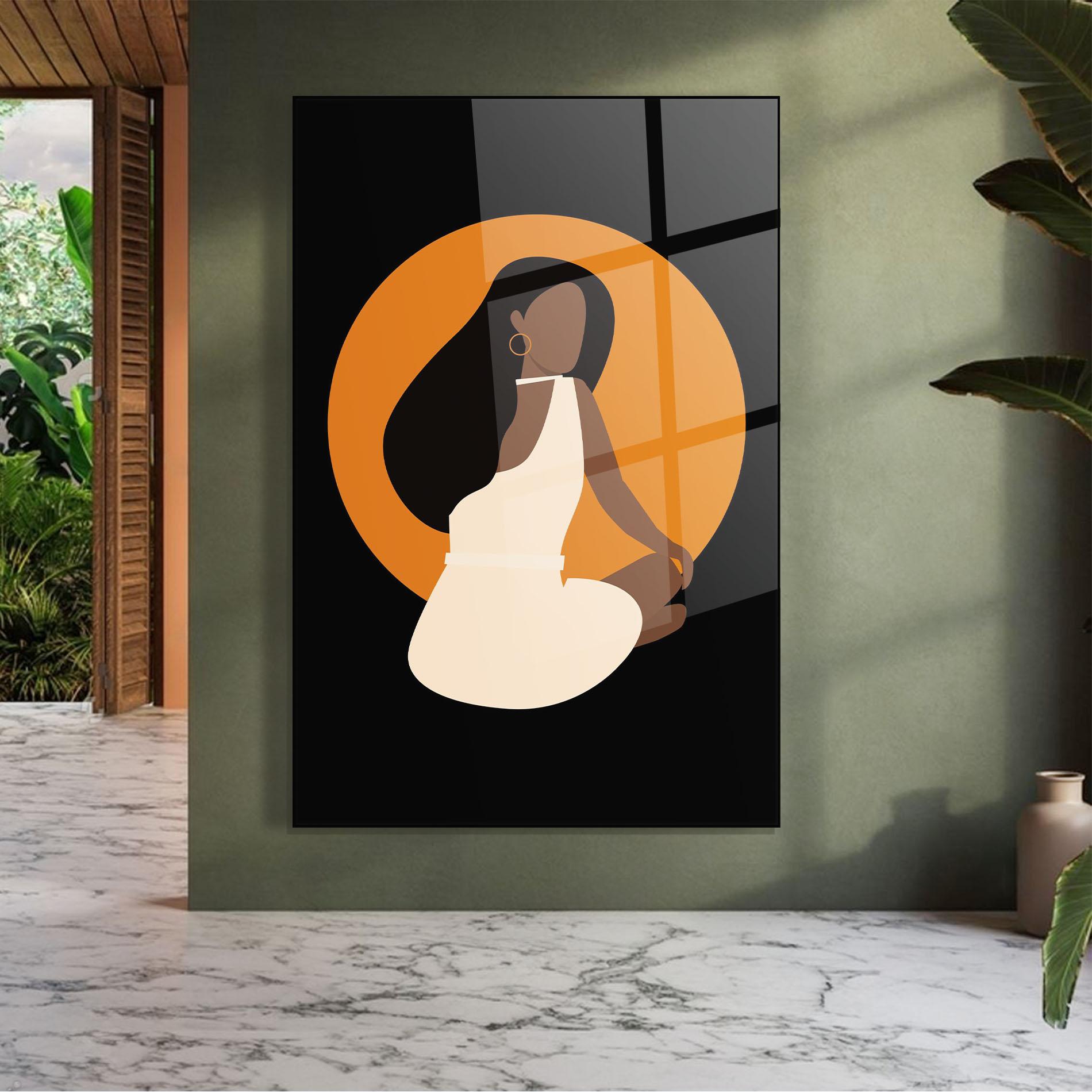 Obraz na Szkle African White Dress mockup 7