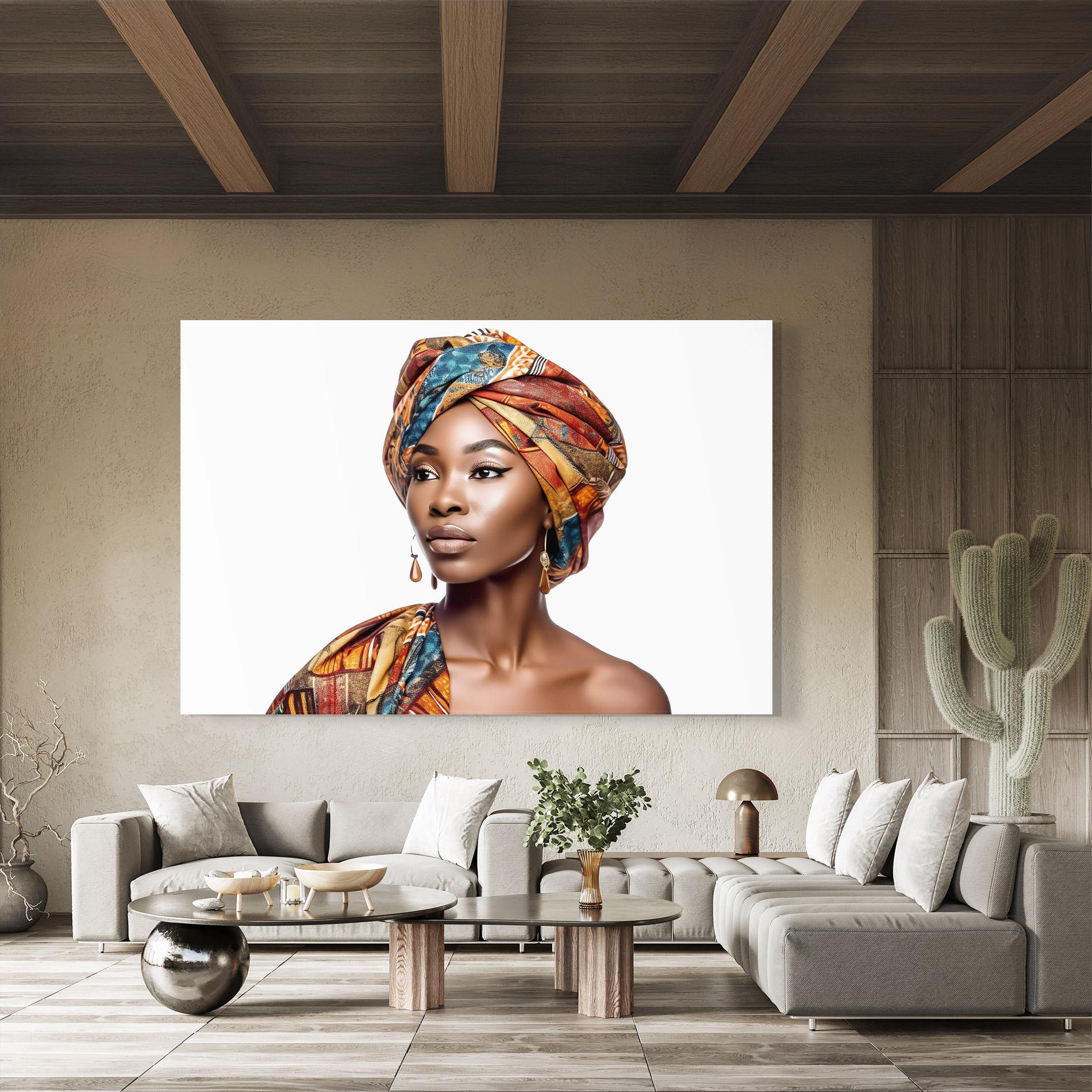 Obraz na Szkle African Woman Turban mockup 8