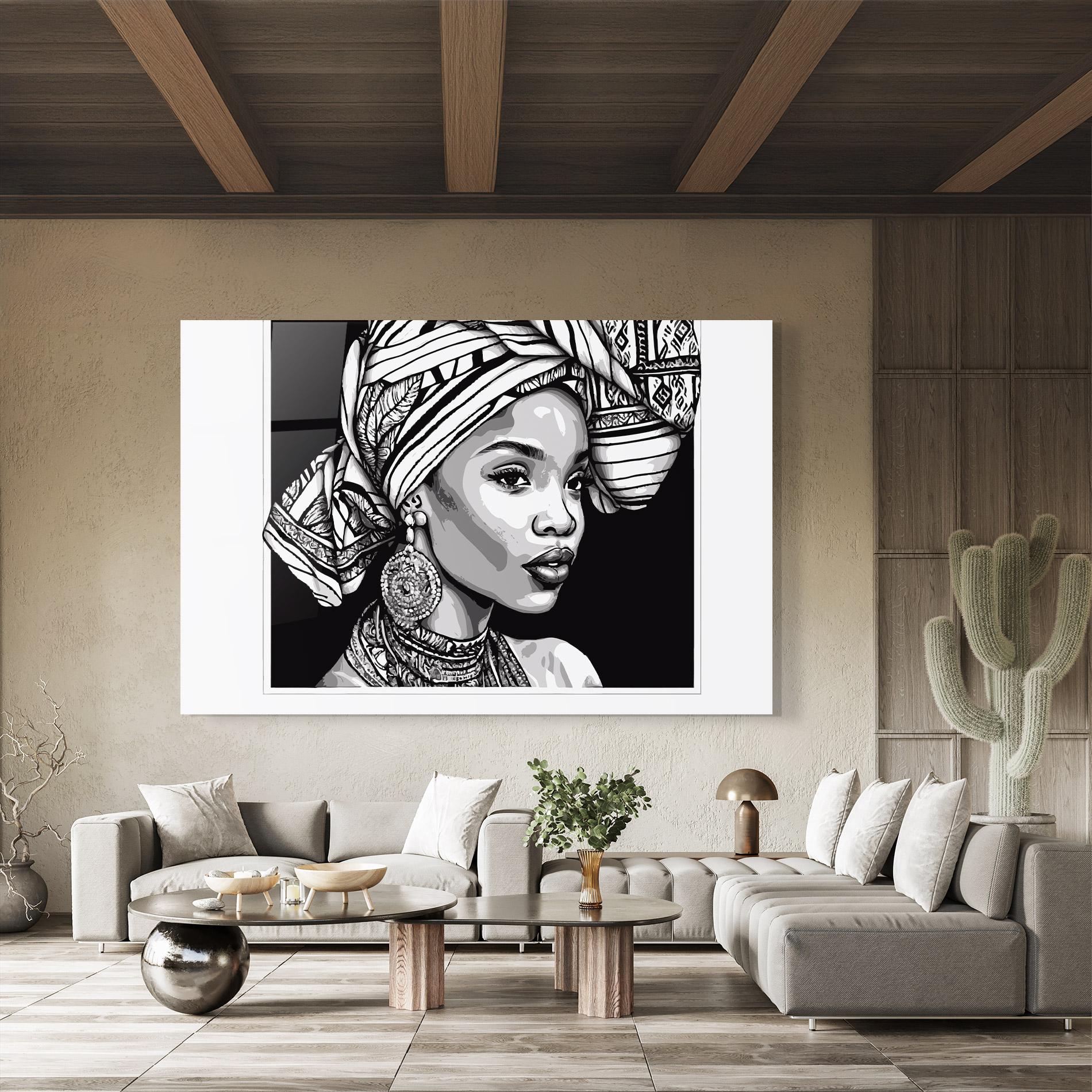 Obraz na Szkle Beautiful African Lady mockup 8