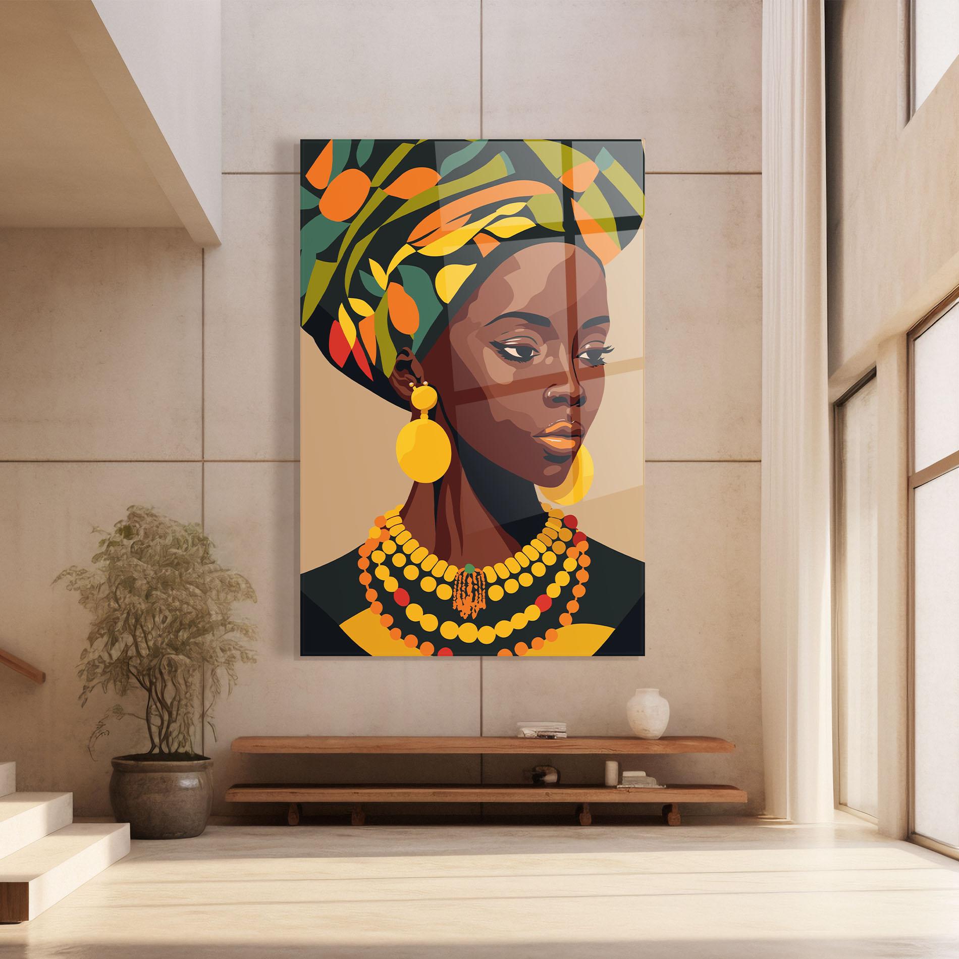 Obraz na Szkle African Earrings mockup 8