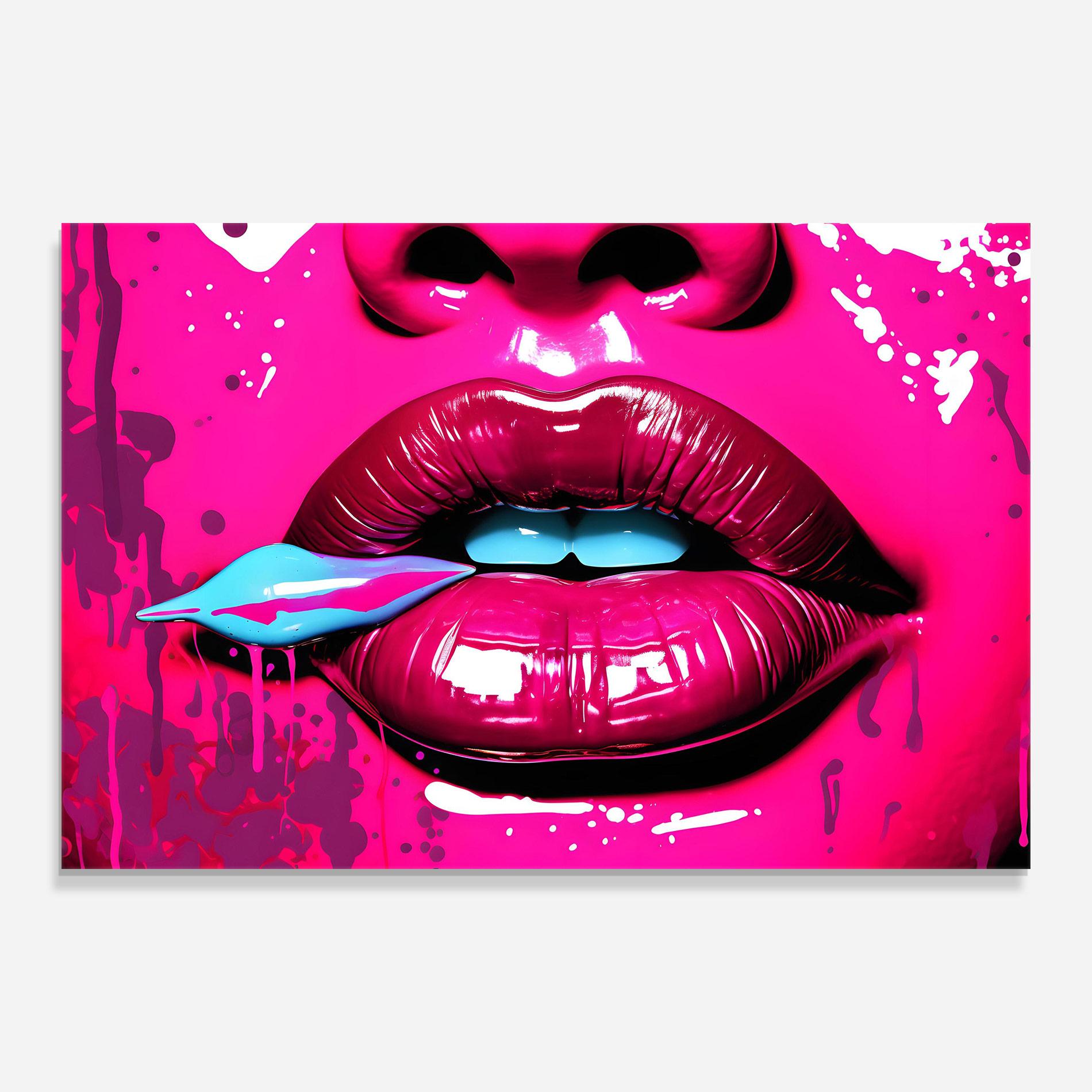 Obraz na Szkle Dark Pink Lips Art mockup 0