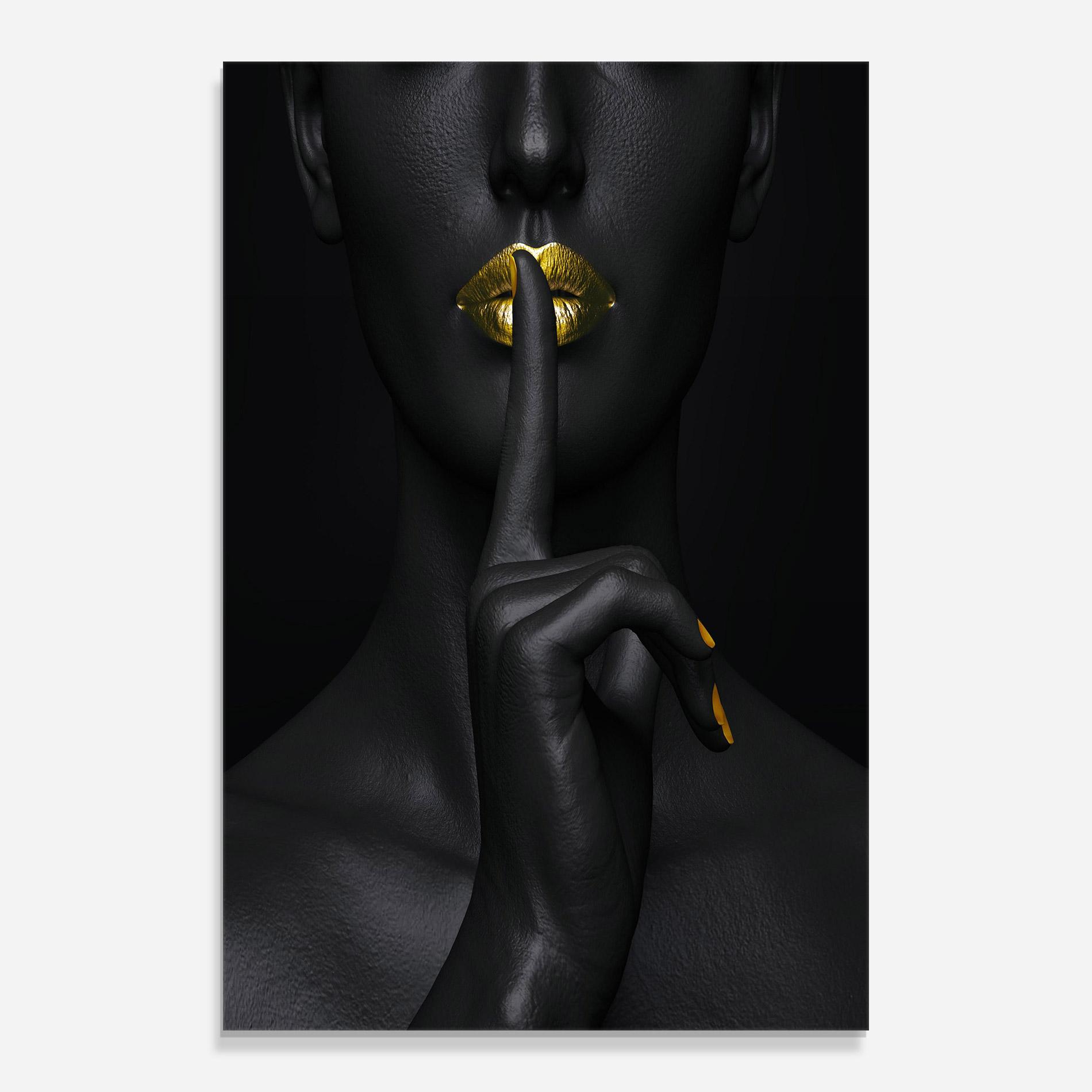 Obraz na Szkle Silence Lips Portrait mockup 0