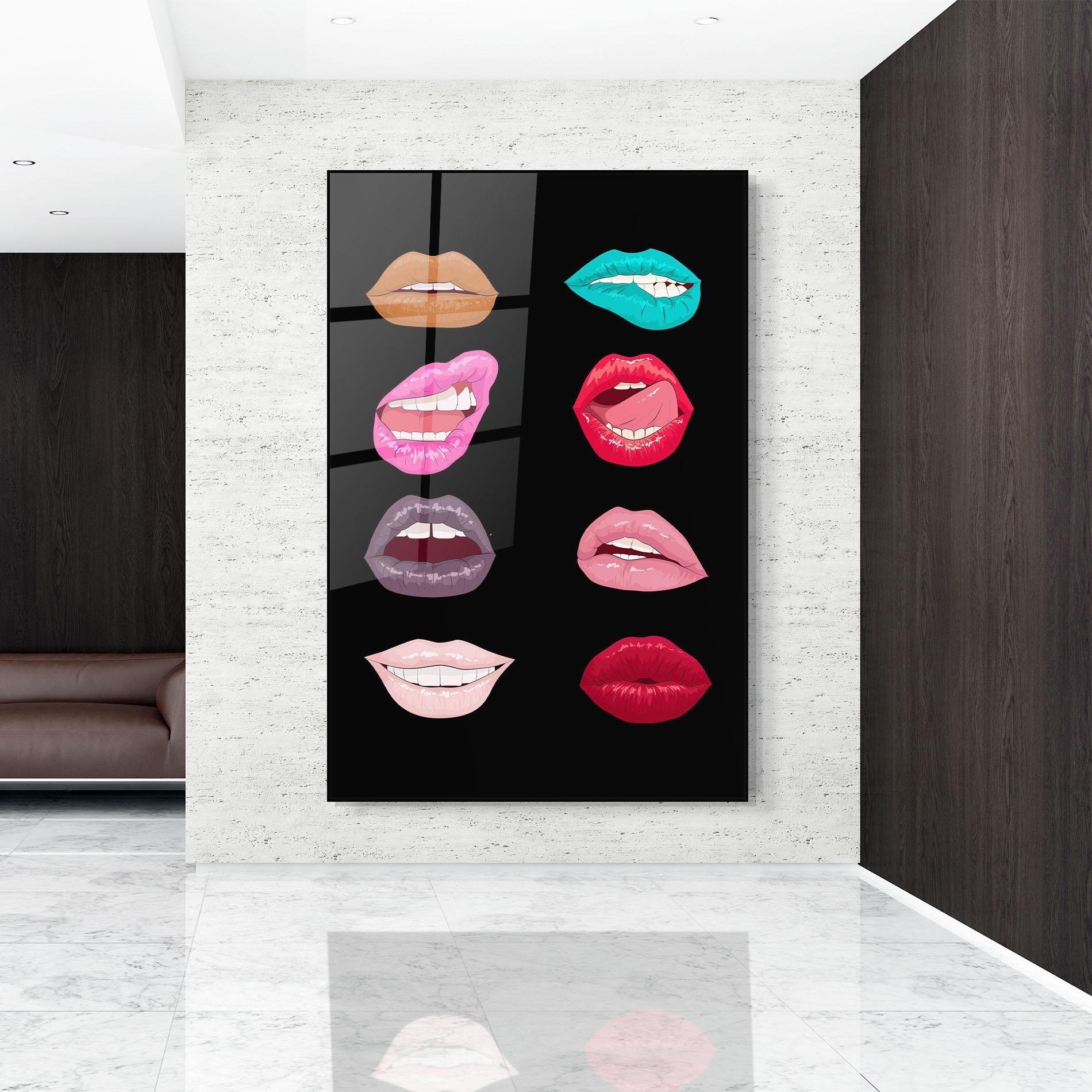 Obraz na Szkle Colorful Lips mockup 9