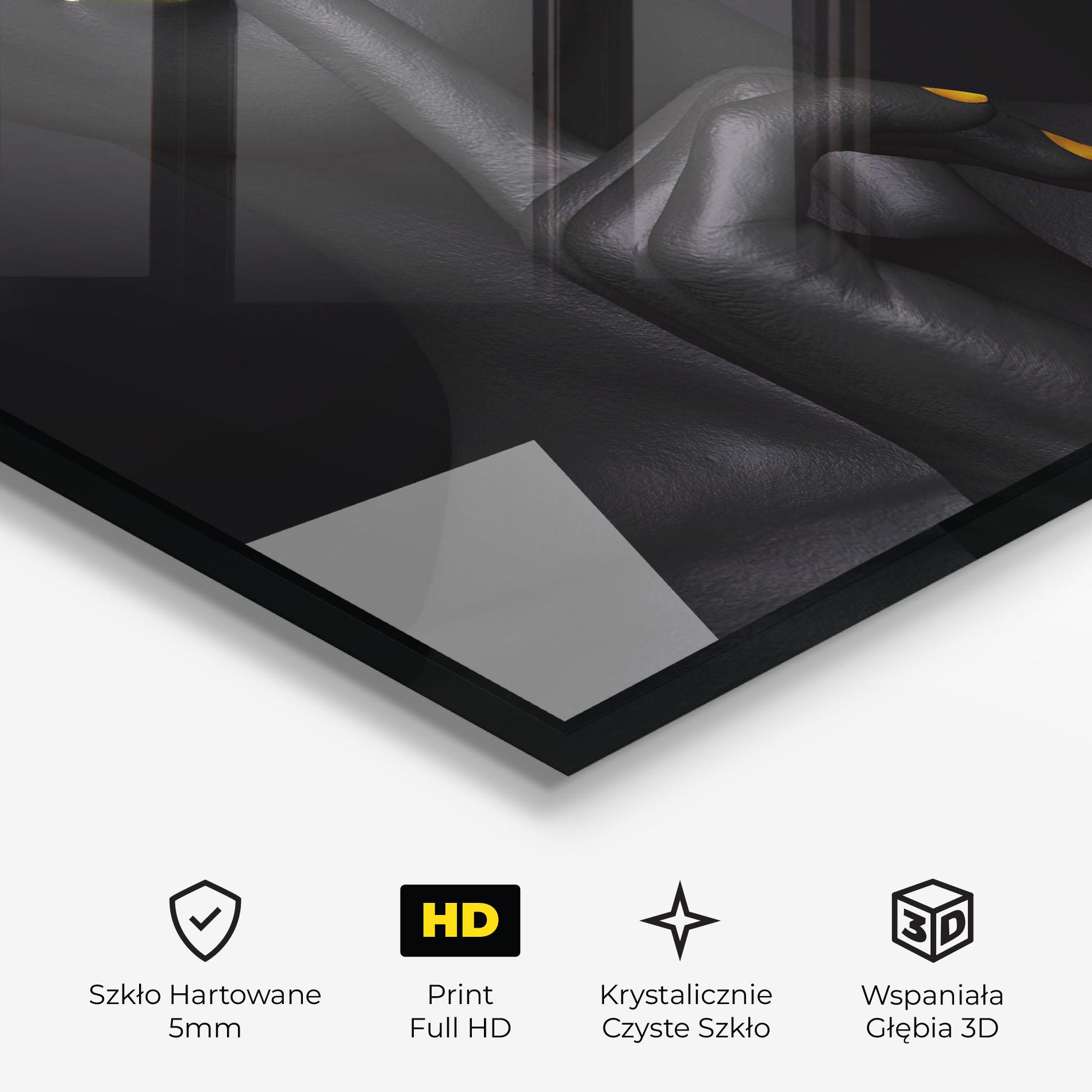 Obraz na Szkle Silence Lips Portrait mockup 3