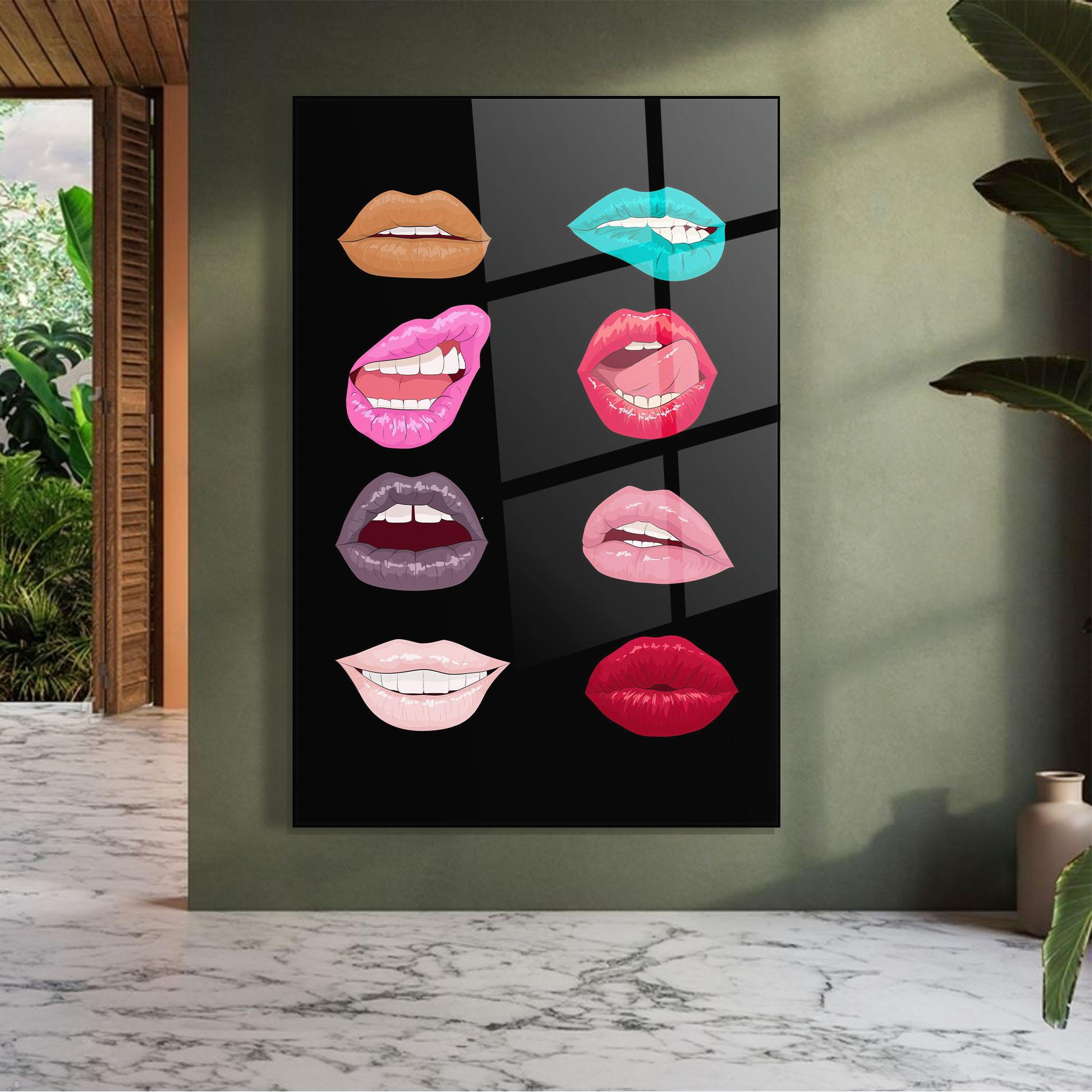 Obraz na Szkle Colorful Lips mockup 7