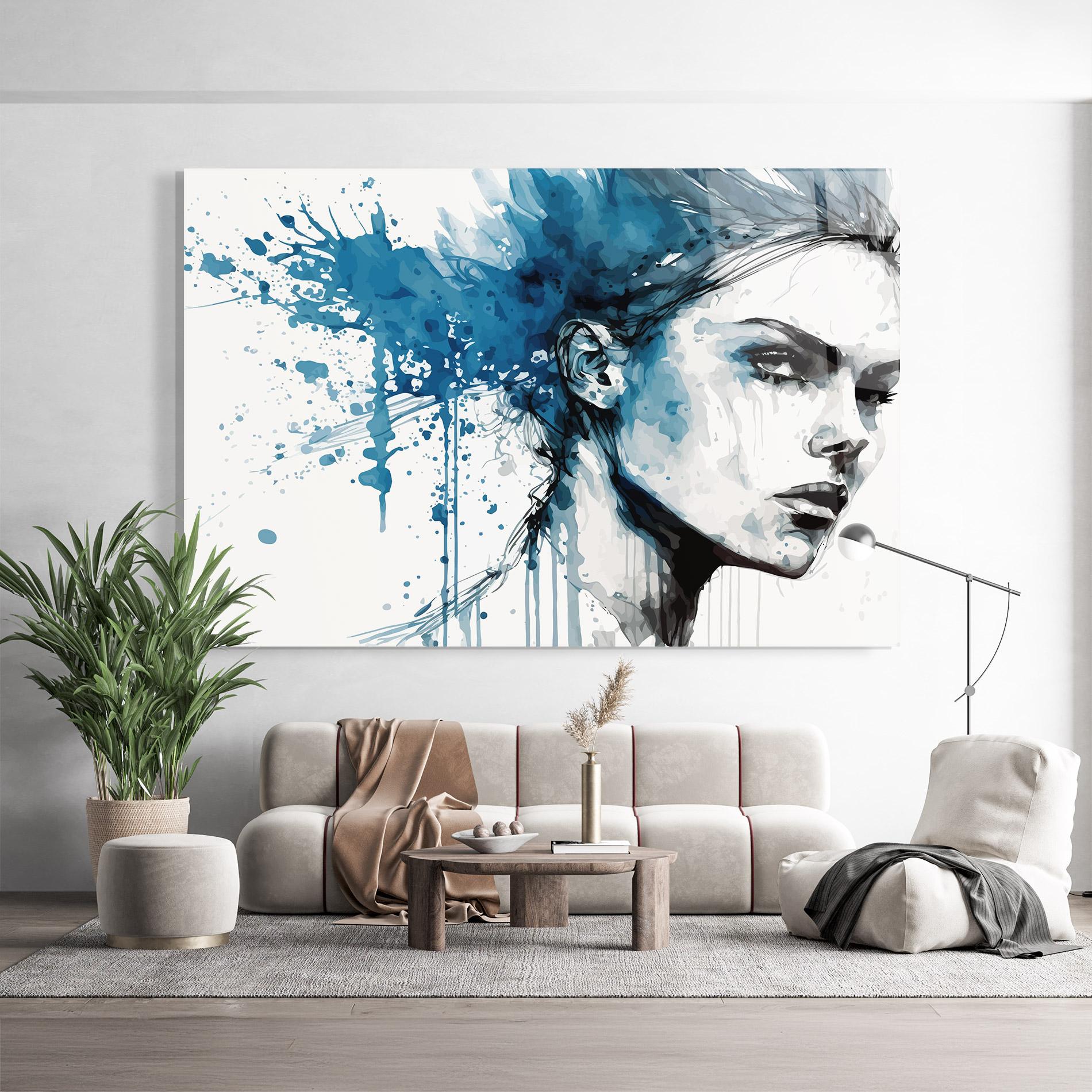 Obraz na Szkle Blue Splash Portrait mockup 9