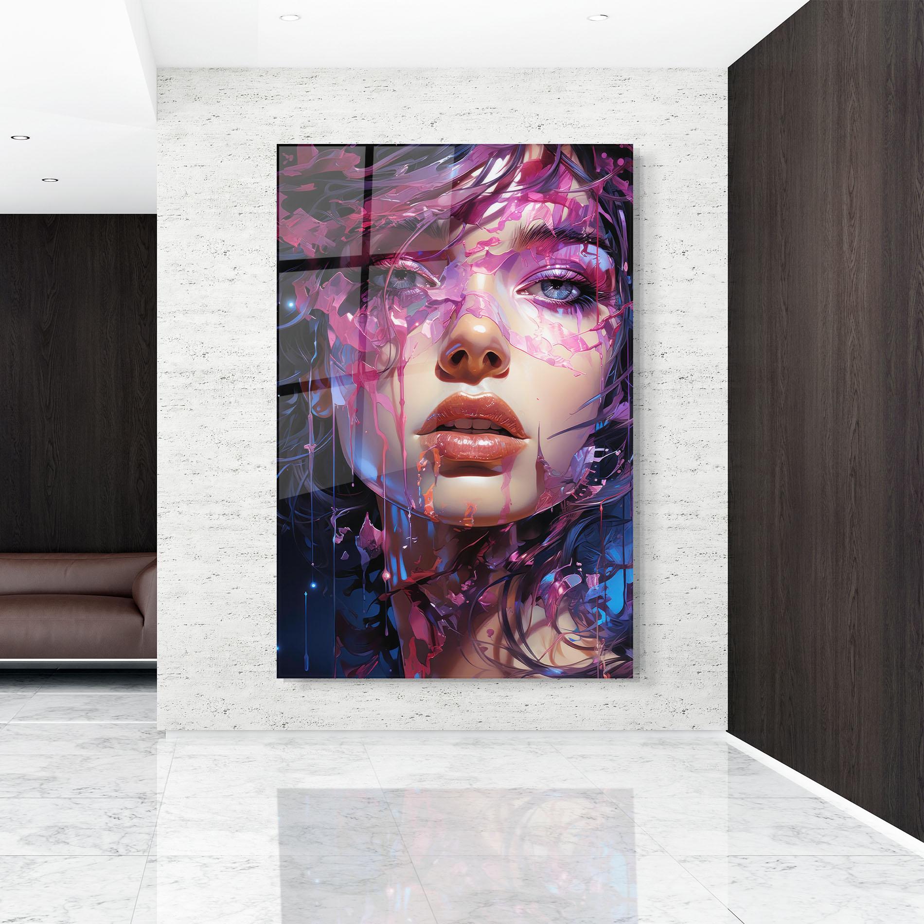 Obraz na Szkle Cute Purple Girl mockup 9