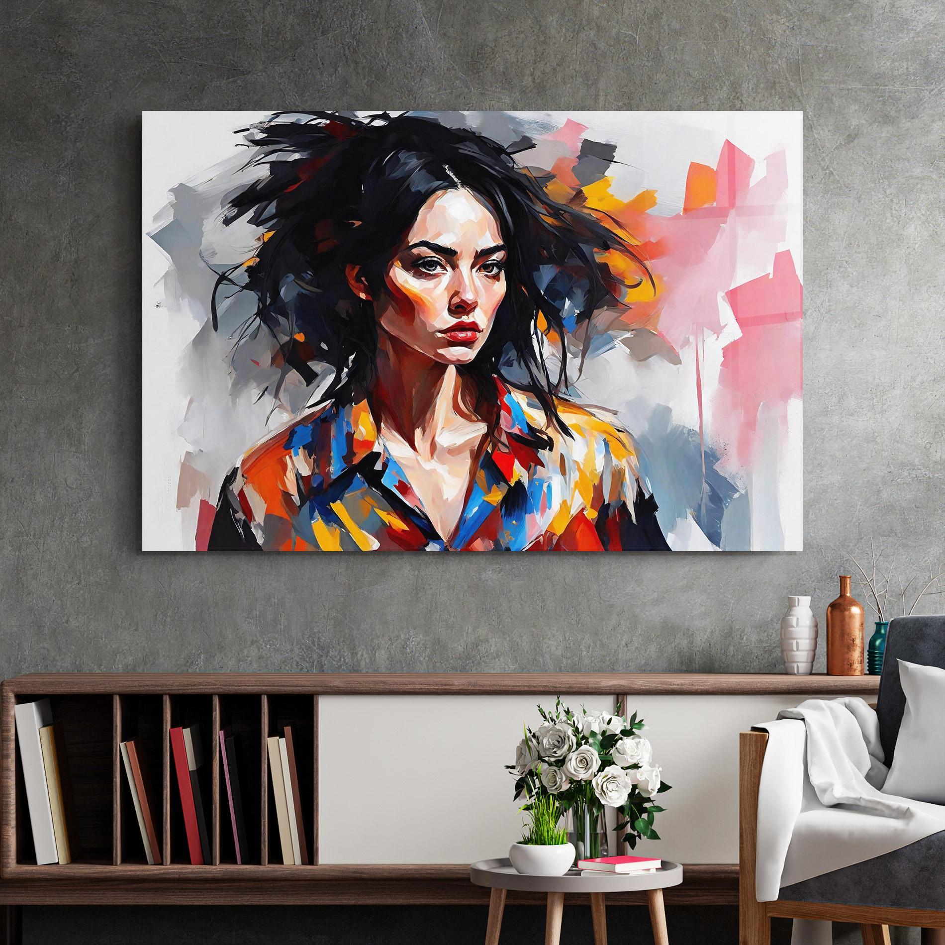 Obraz na Szkle Artistic Oil Woman mockup 2