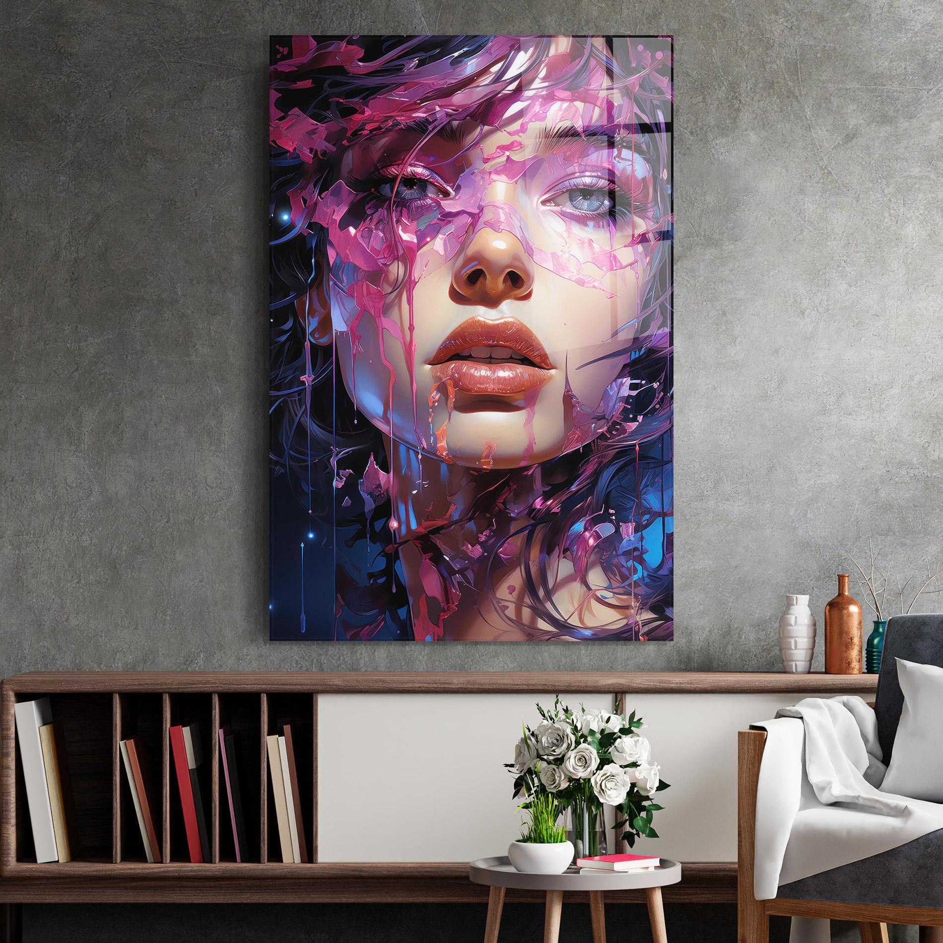 Obraz na Szkle Cute Purple Girl mockup 2