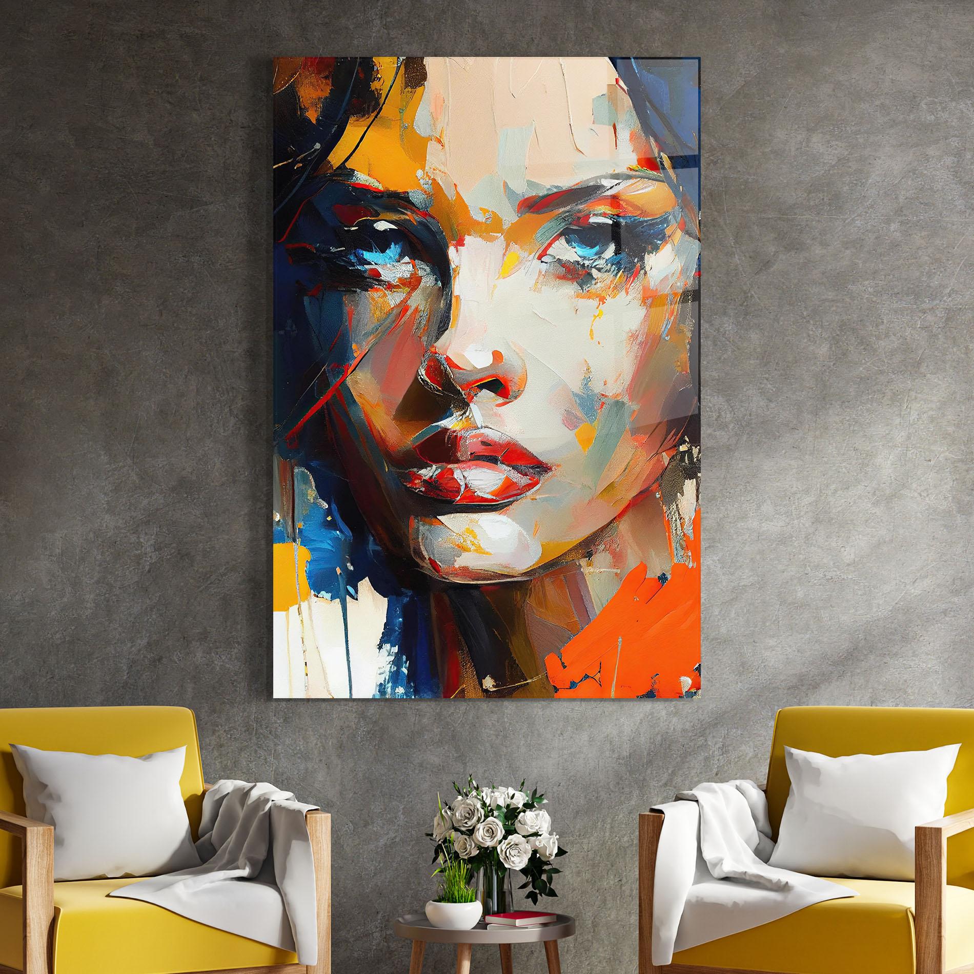 Obraz na Szkle Beautiful Brunette Woman mockup 4