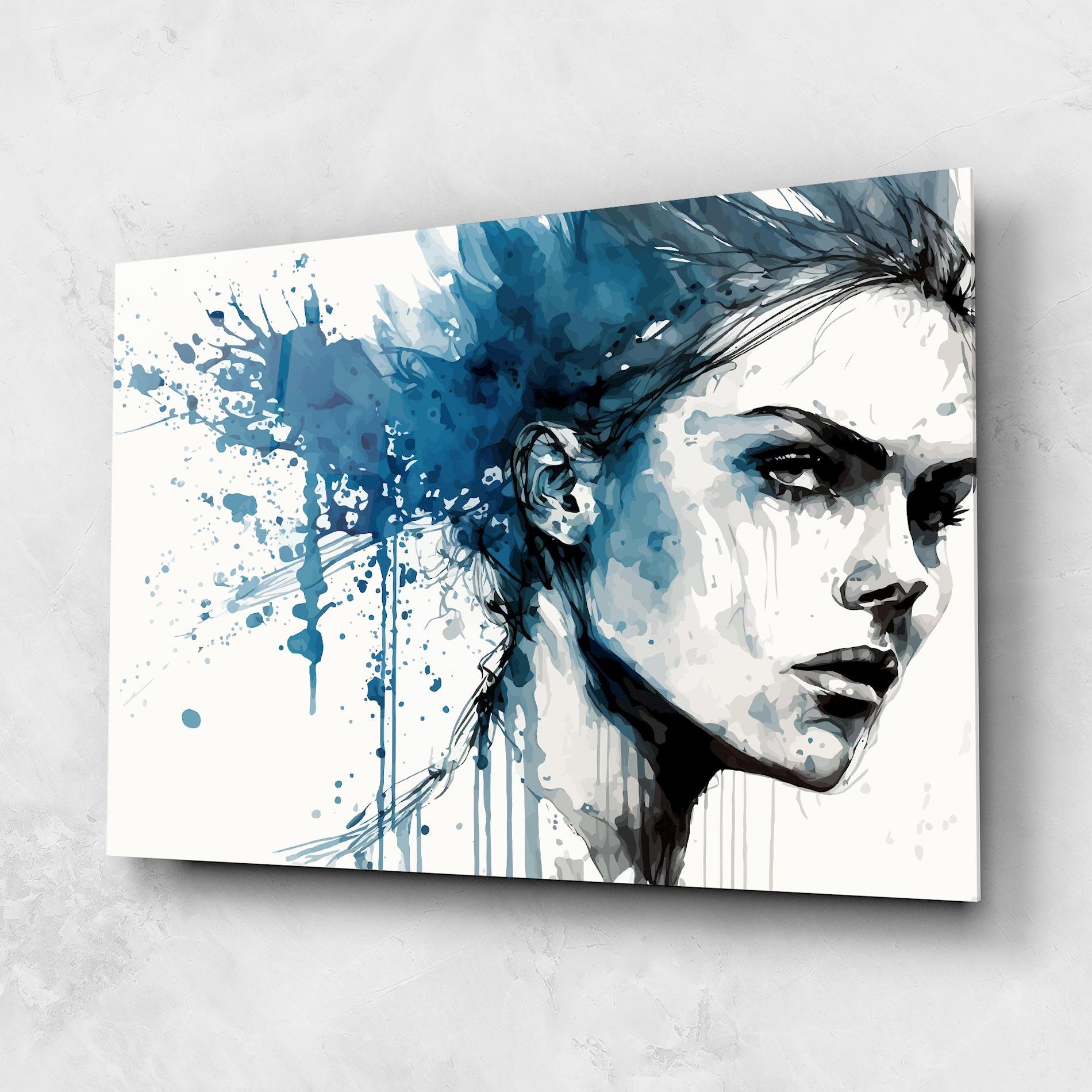 Obraz na Szkle Blue Splash Portrait mockup 1