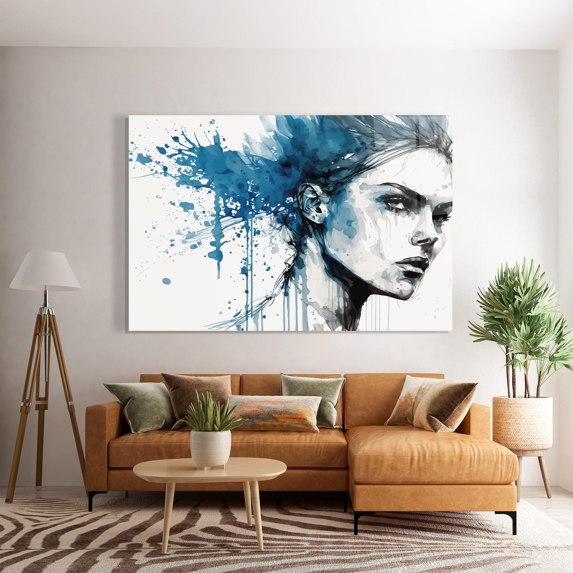 Obraz na Szkle Blue Splash Portrait mockup 7