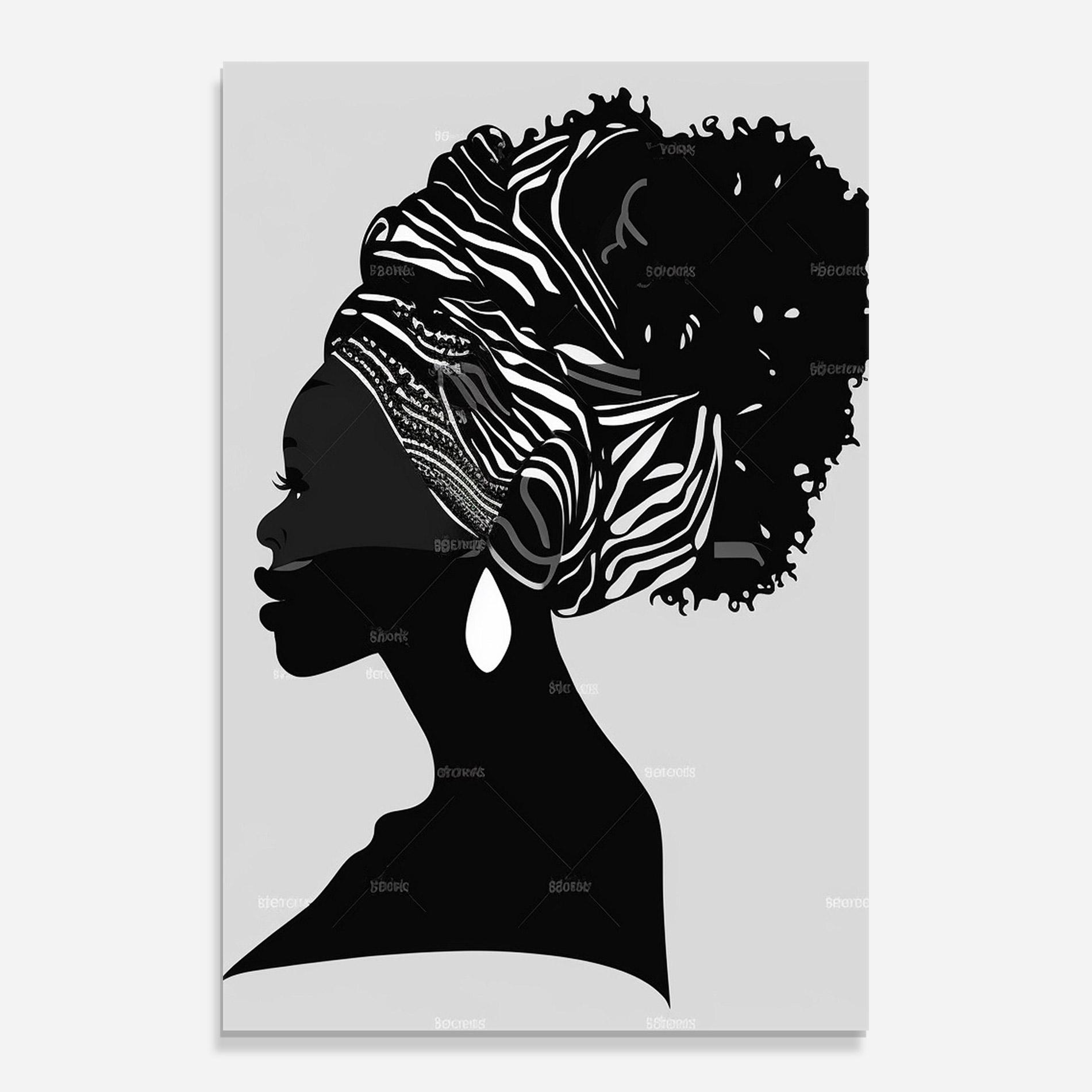 Obraz na Szkle Black Woman Silhouette mockup 0