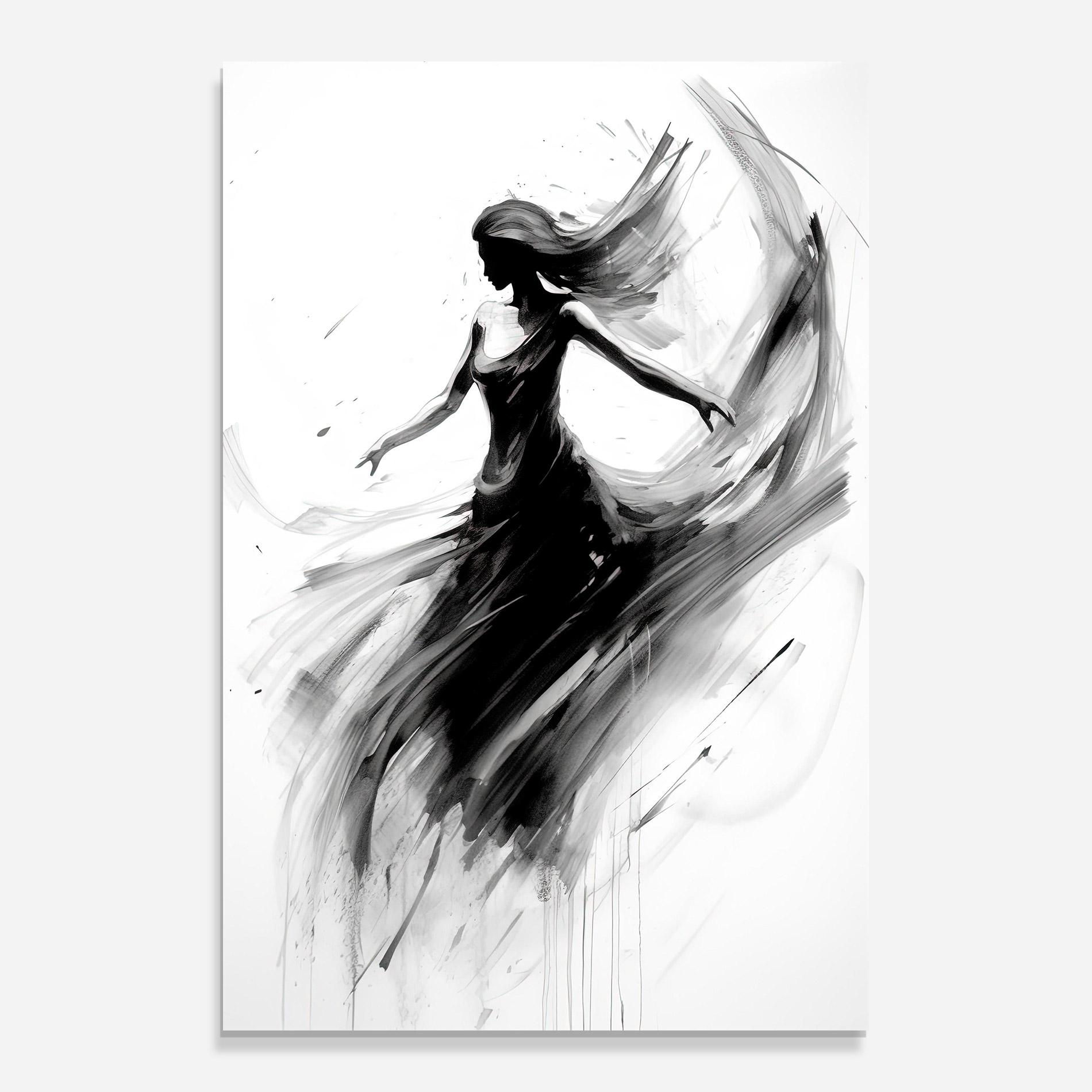 Obraz na Szkle Dancing Woman Drawn mockup 0