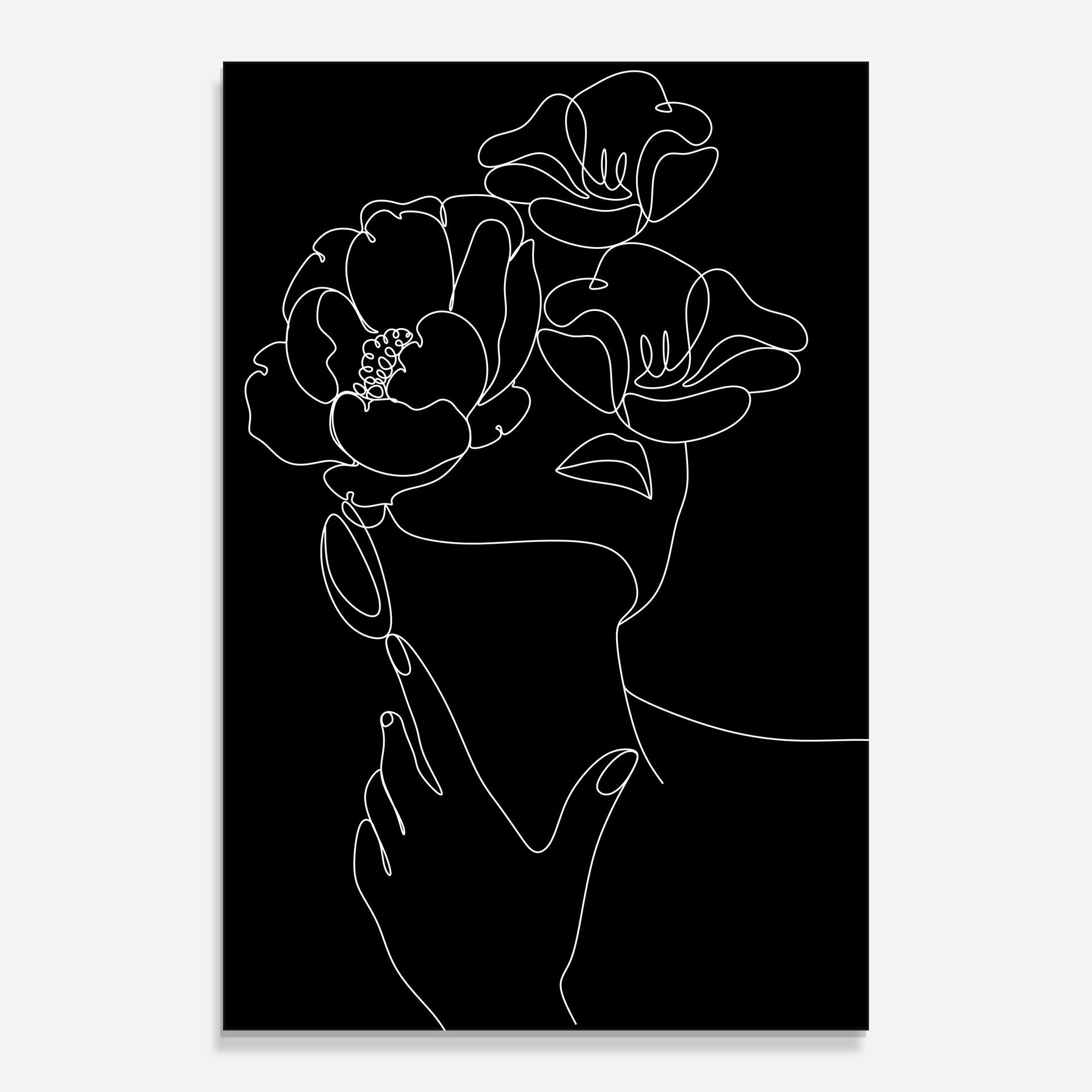 Obraz na Szkle Flower Girl Line mockup 0