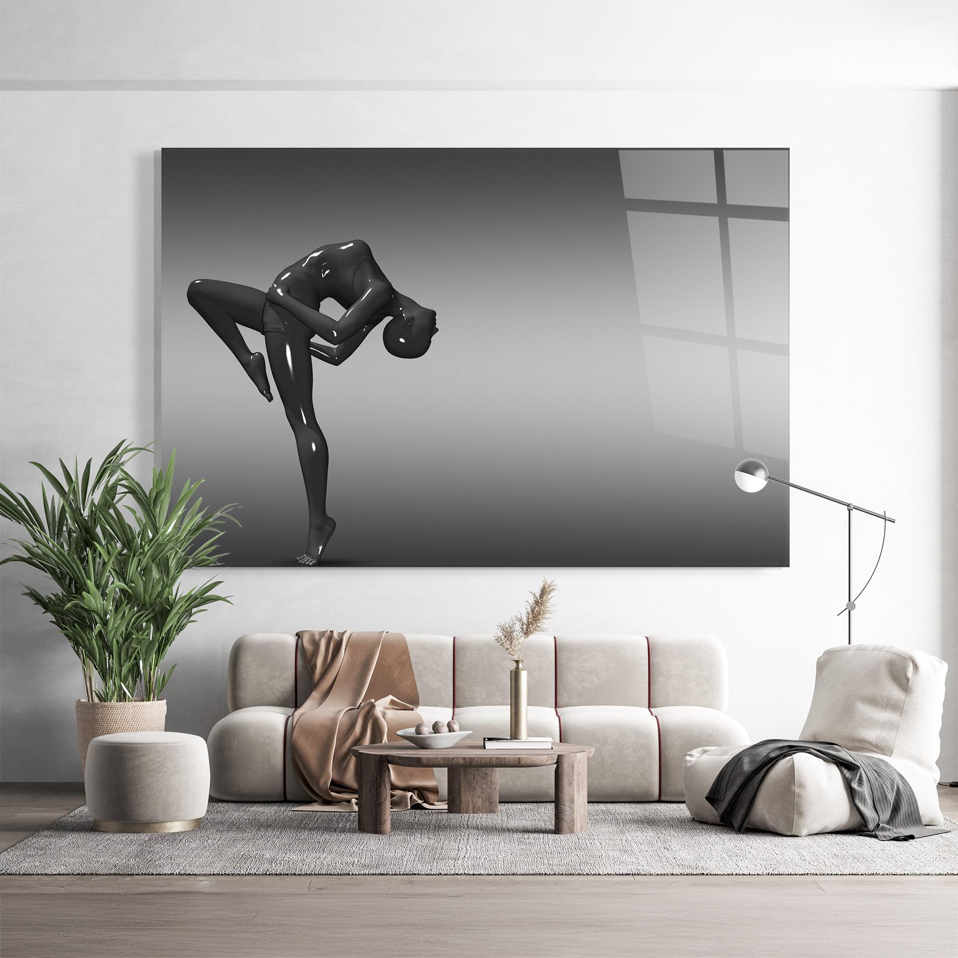 Obraz na Szkle Black Glossy Female Dancer mockup 9