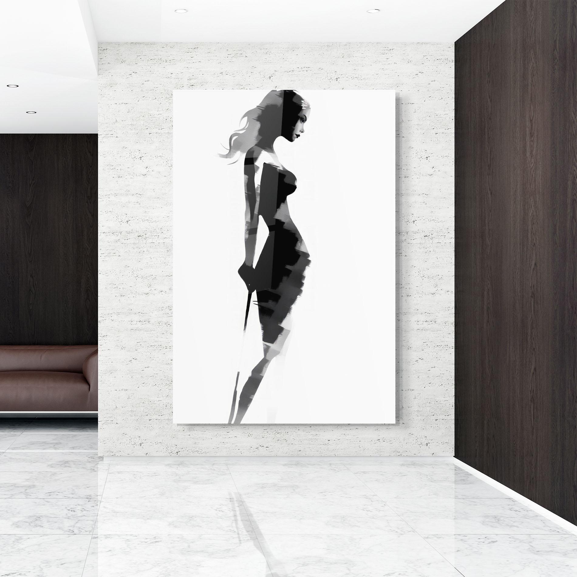 Obraz na Szkle Brush Contour Drawing mockup 9