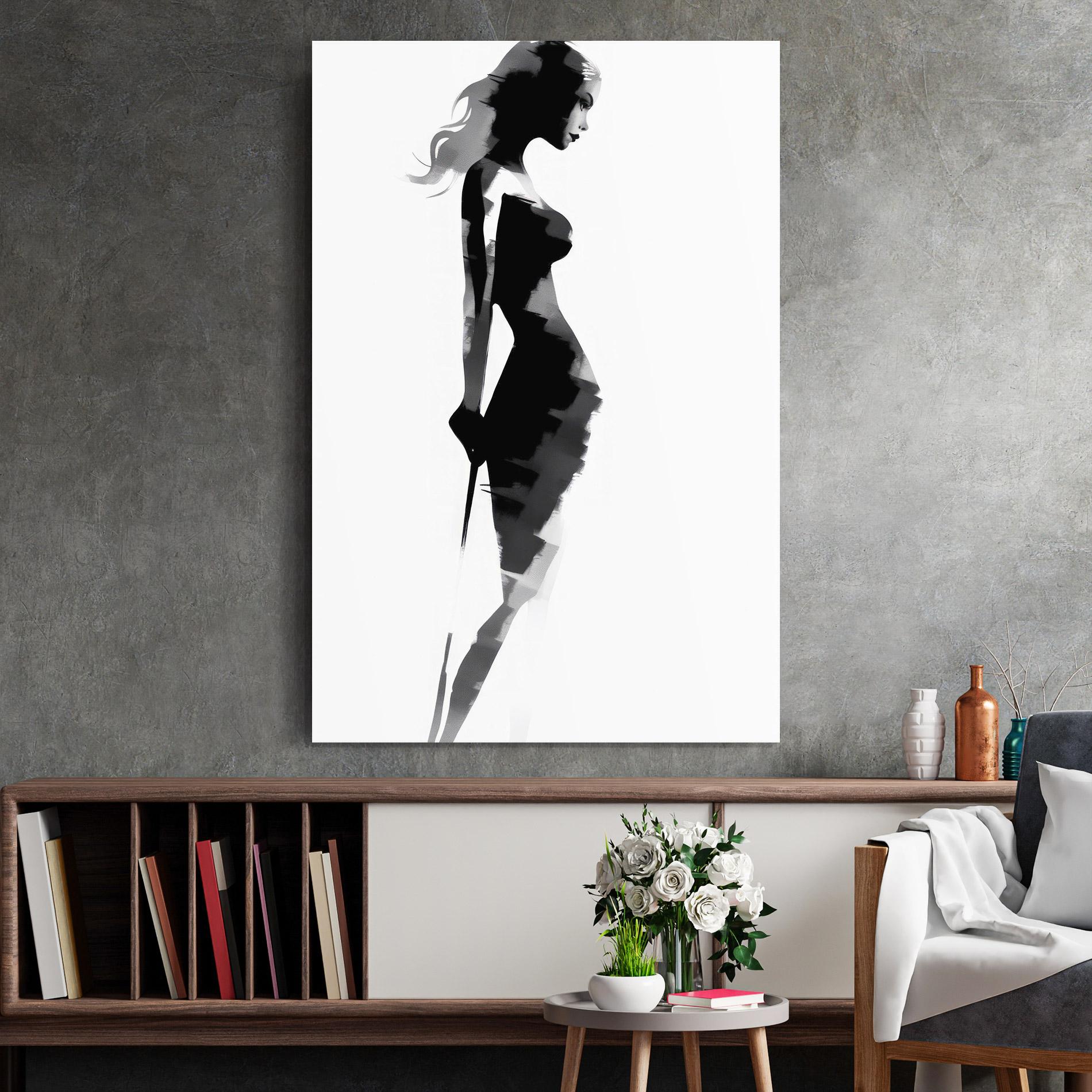 Obraz na Szkle Brush Contour Drawing mockup 2