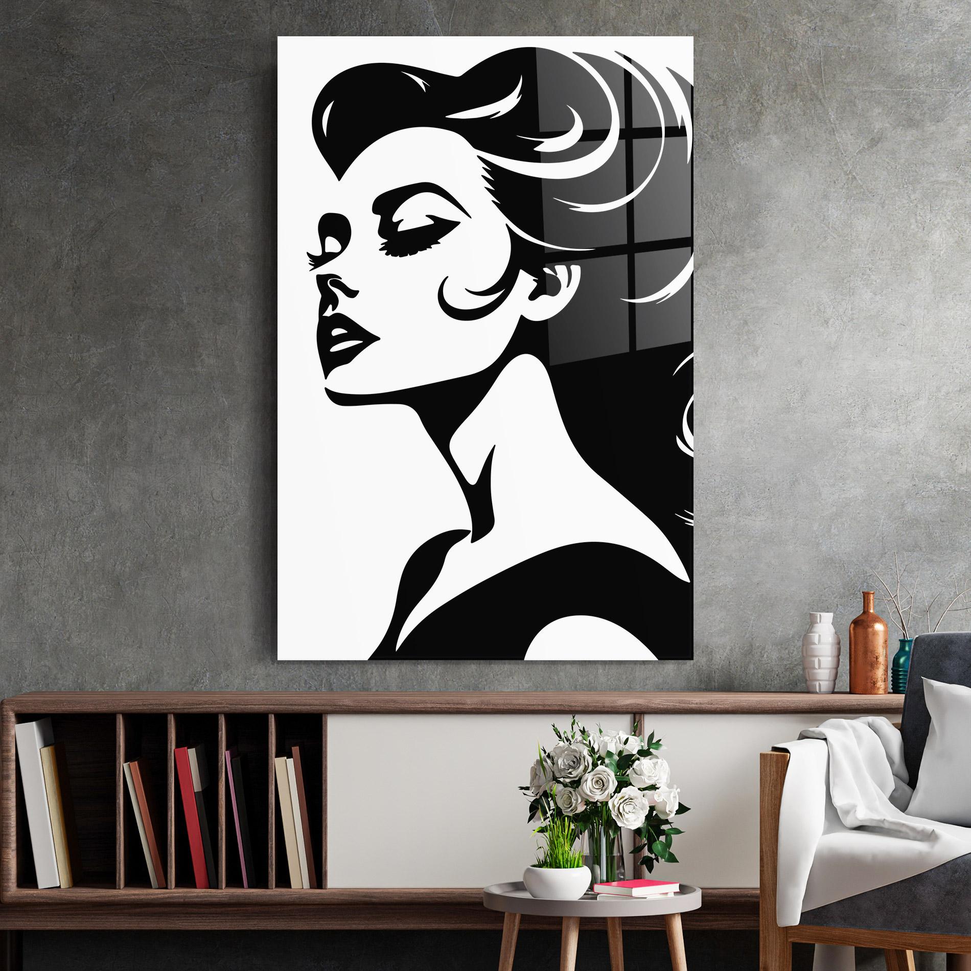 Obraz na Szkle Eyeliner Shilouette mockup 2