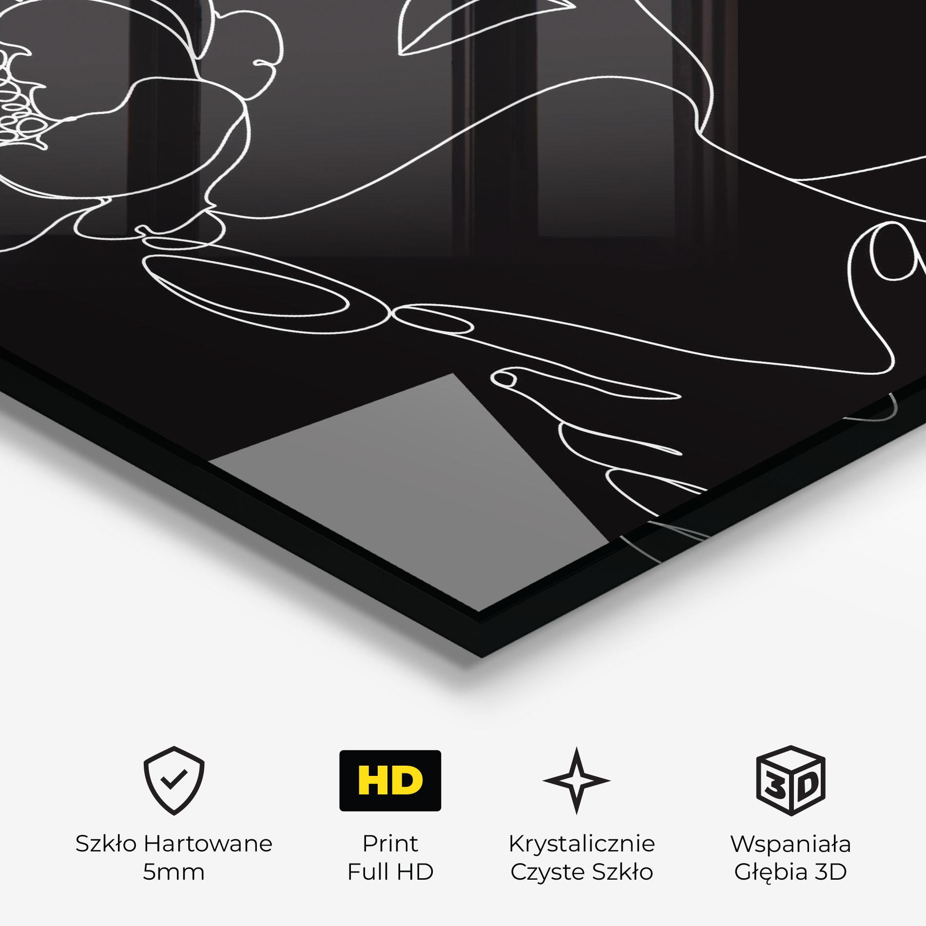 Obraz na Szkle Flower Girl Line mockup 3