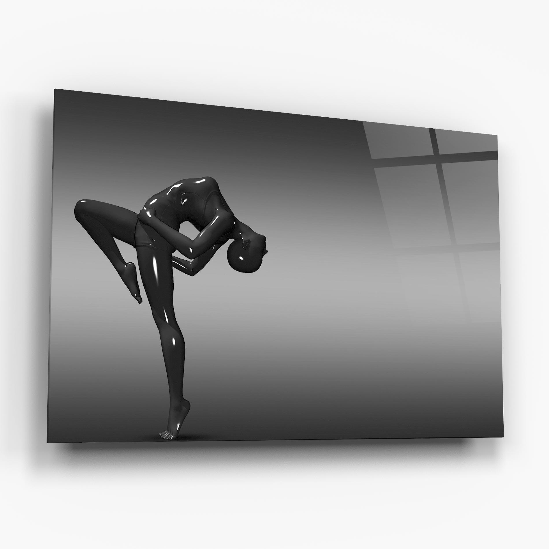 Obraz na Szkle Black Glossy Female Dancer mockup 6