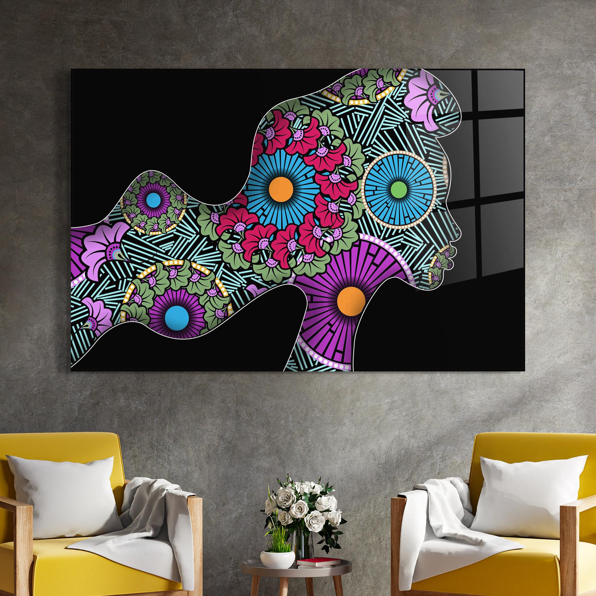 Obraz na Szkle Colorful Shilouette mockup 4