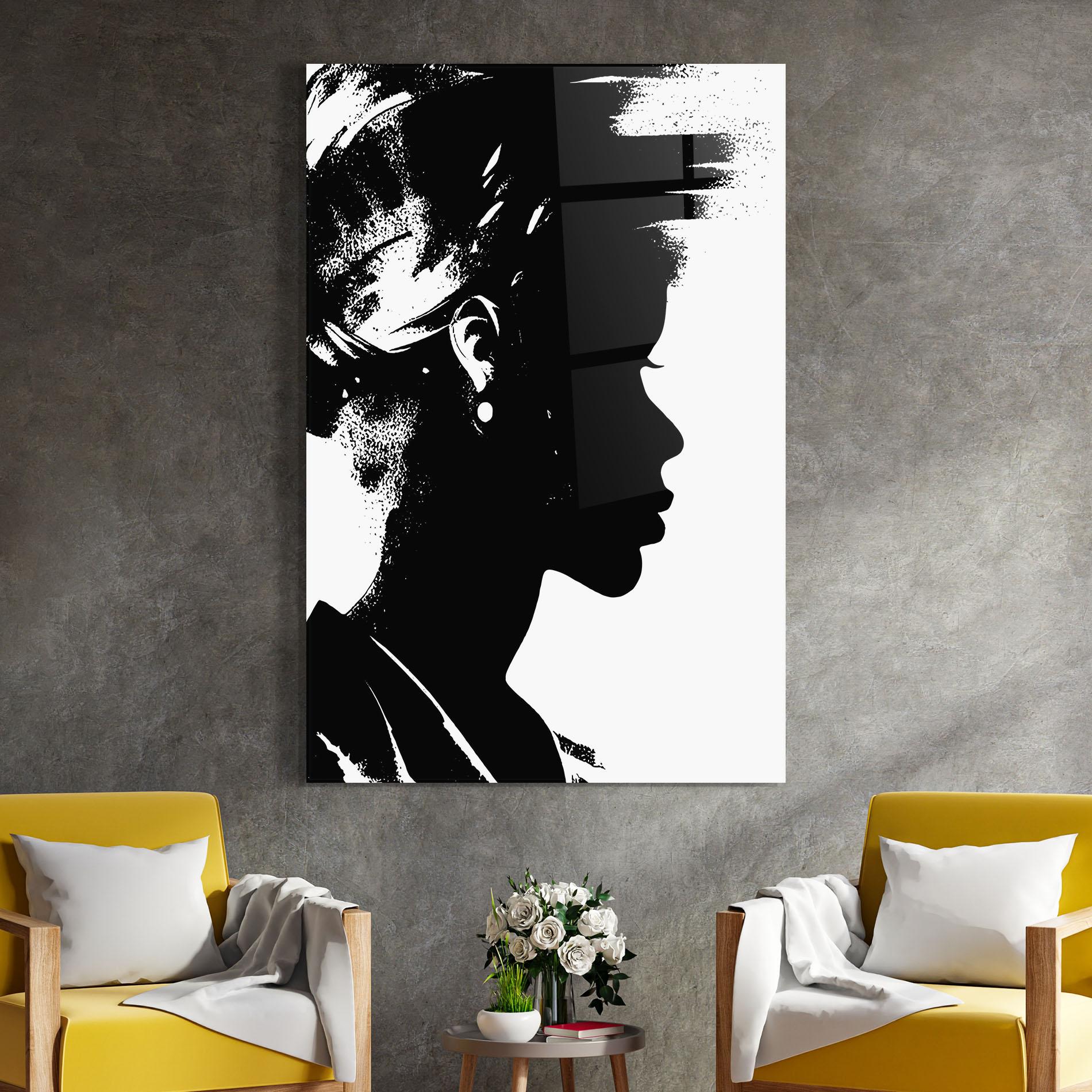 Obraz na Szkle Black Silhouette mockup 4