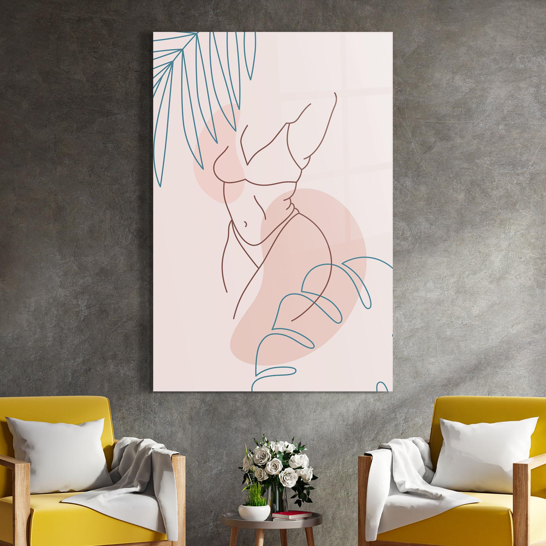 Obraz na Szkle Body Line Leaf mockup 4