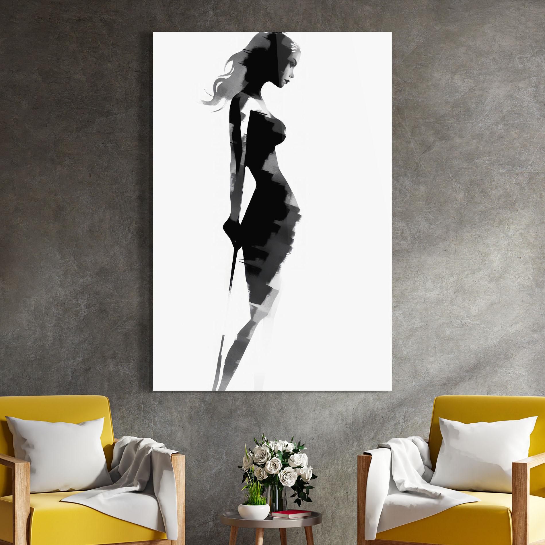 Obraz na Szkle Brush Contour Drawing mockup 4