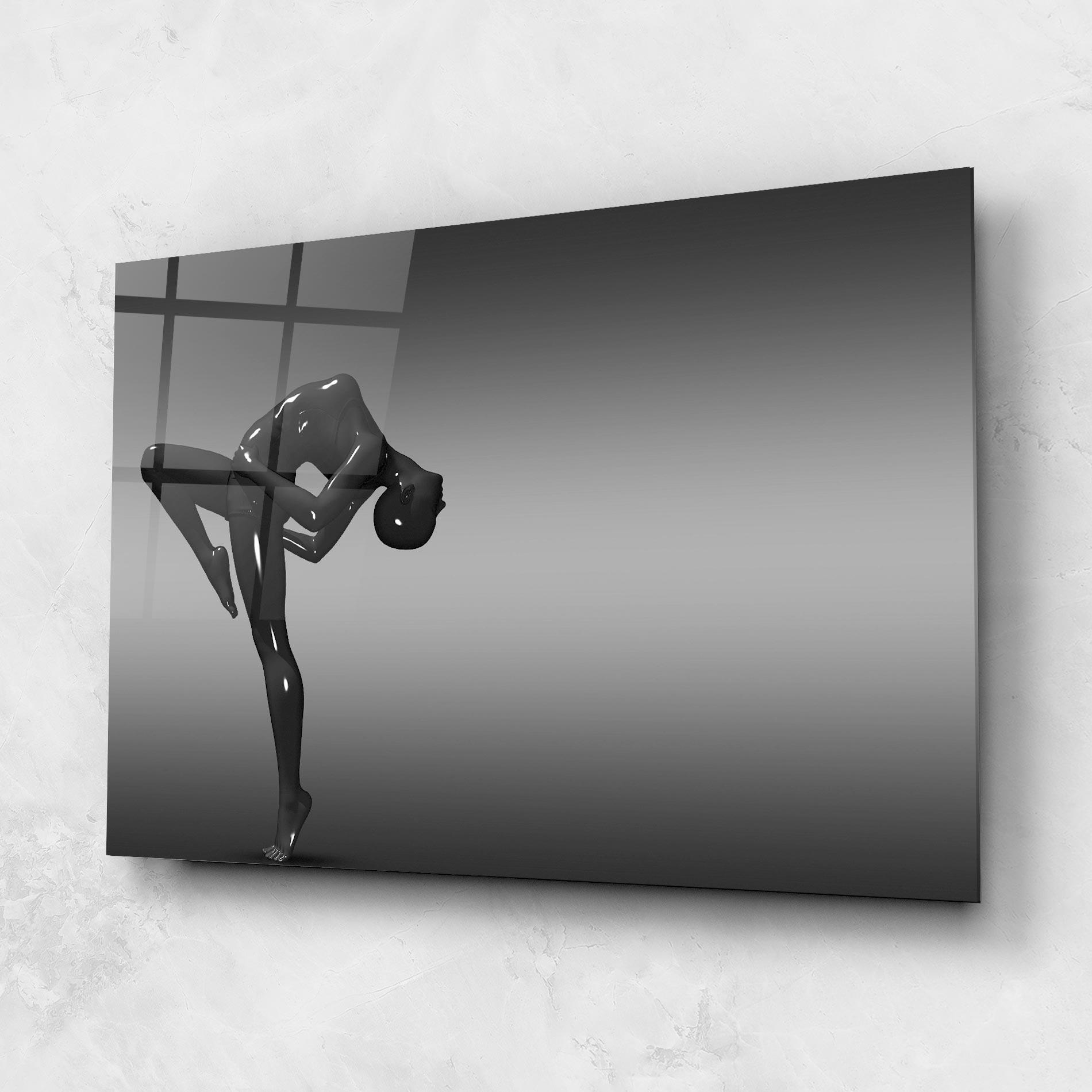 Obraz na Szkle Black Glossy Female Dancer mockup 1