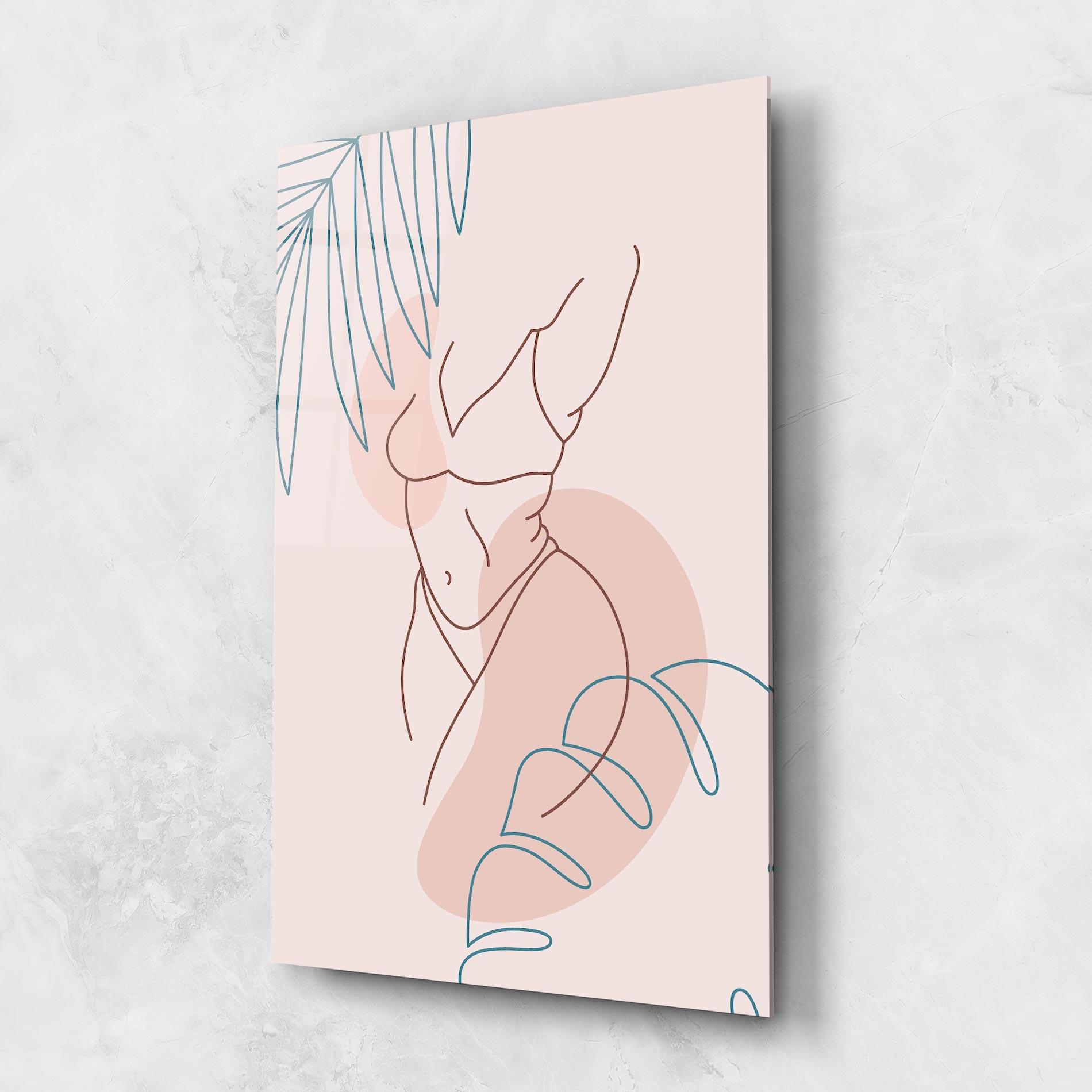 Obraz na Szkle Body Line Leaf mockup 1