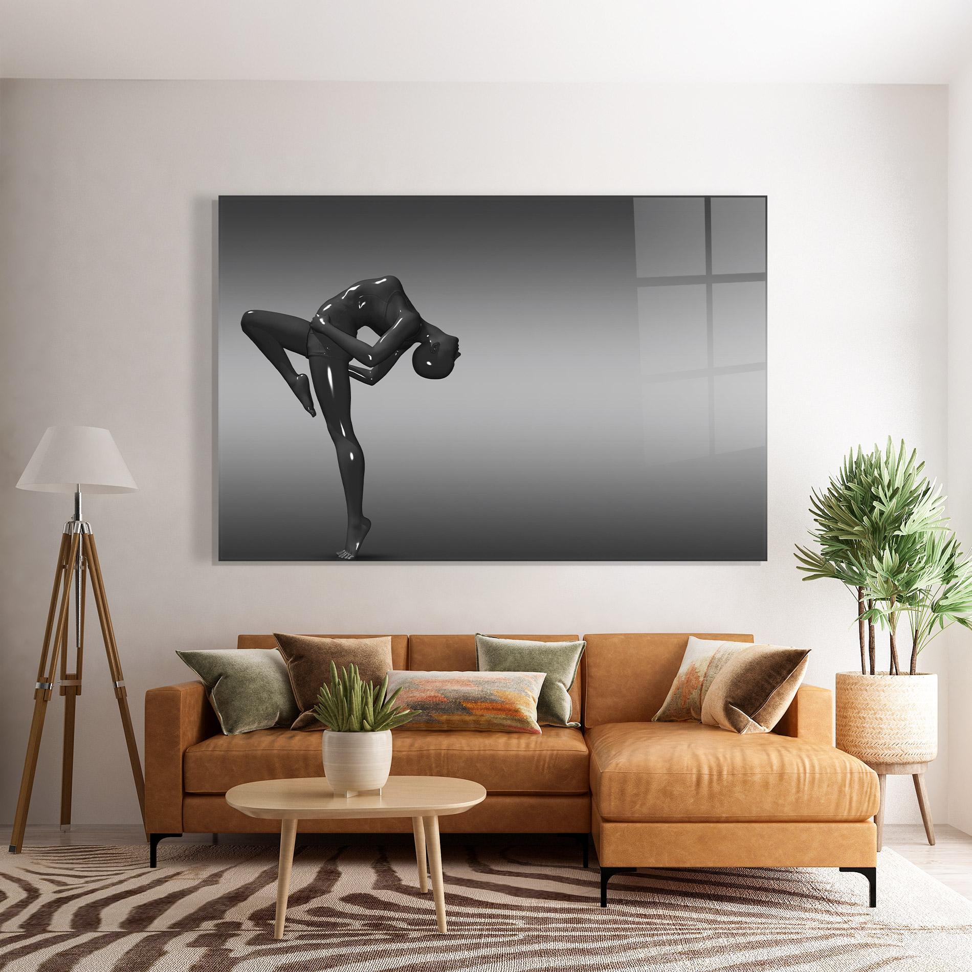 Obraz na Szkle Black Glossy Female Dancer mockup 7