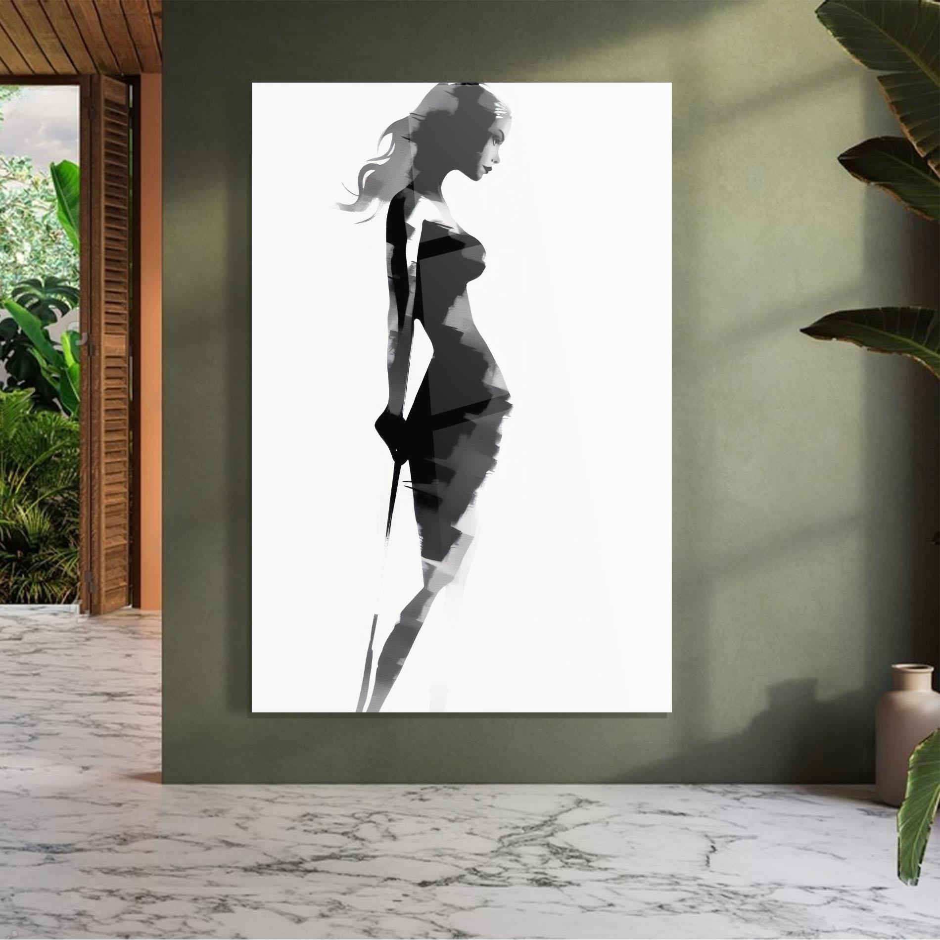 Obraz na Szkle Brush Contour Drawing mockup 7