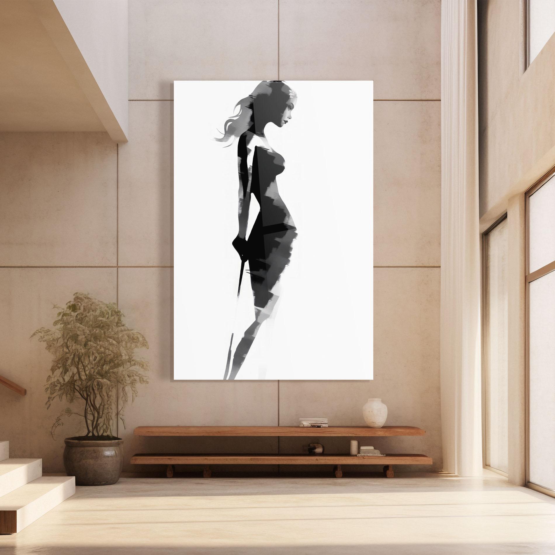 Obraz na Szkle Brush Contour Drawing mockup 8