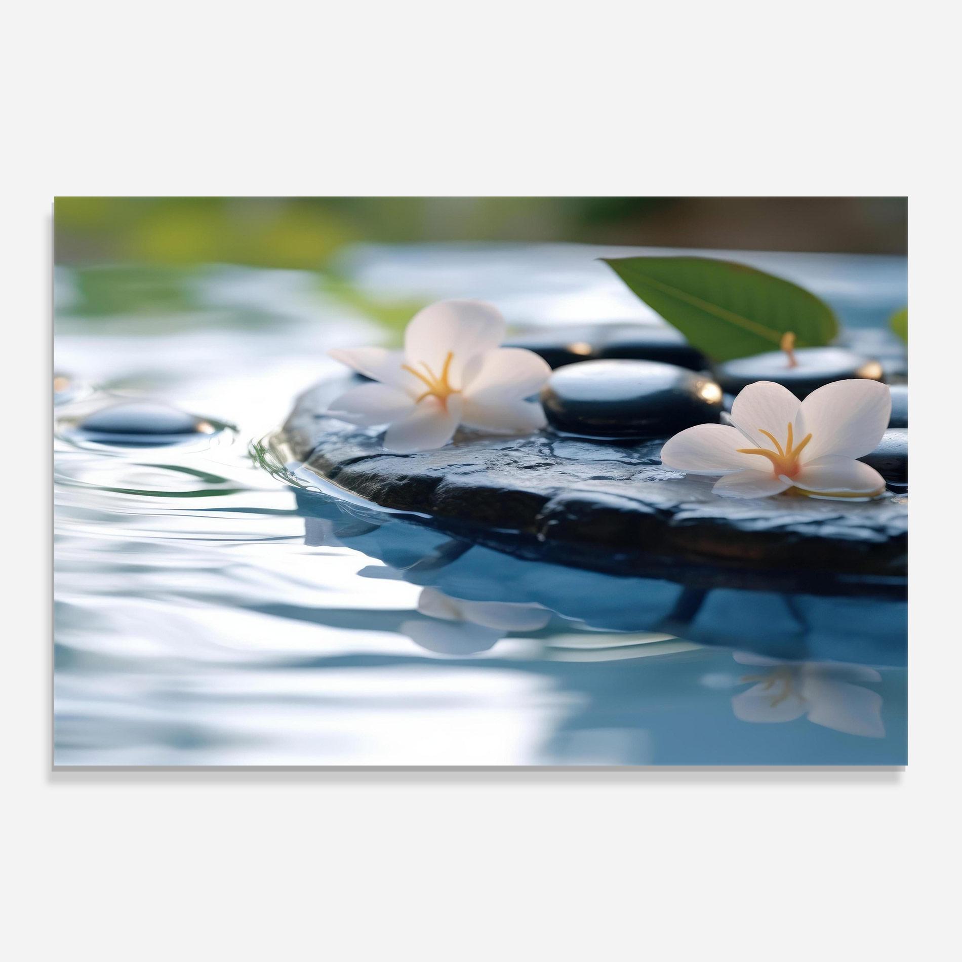 Obraz na Szkle Water White Flowers mockup 0