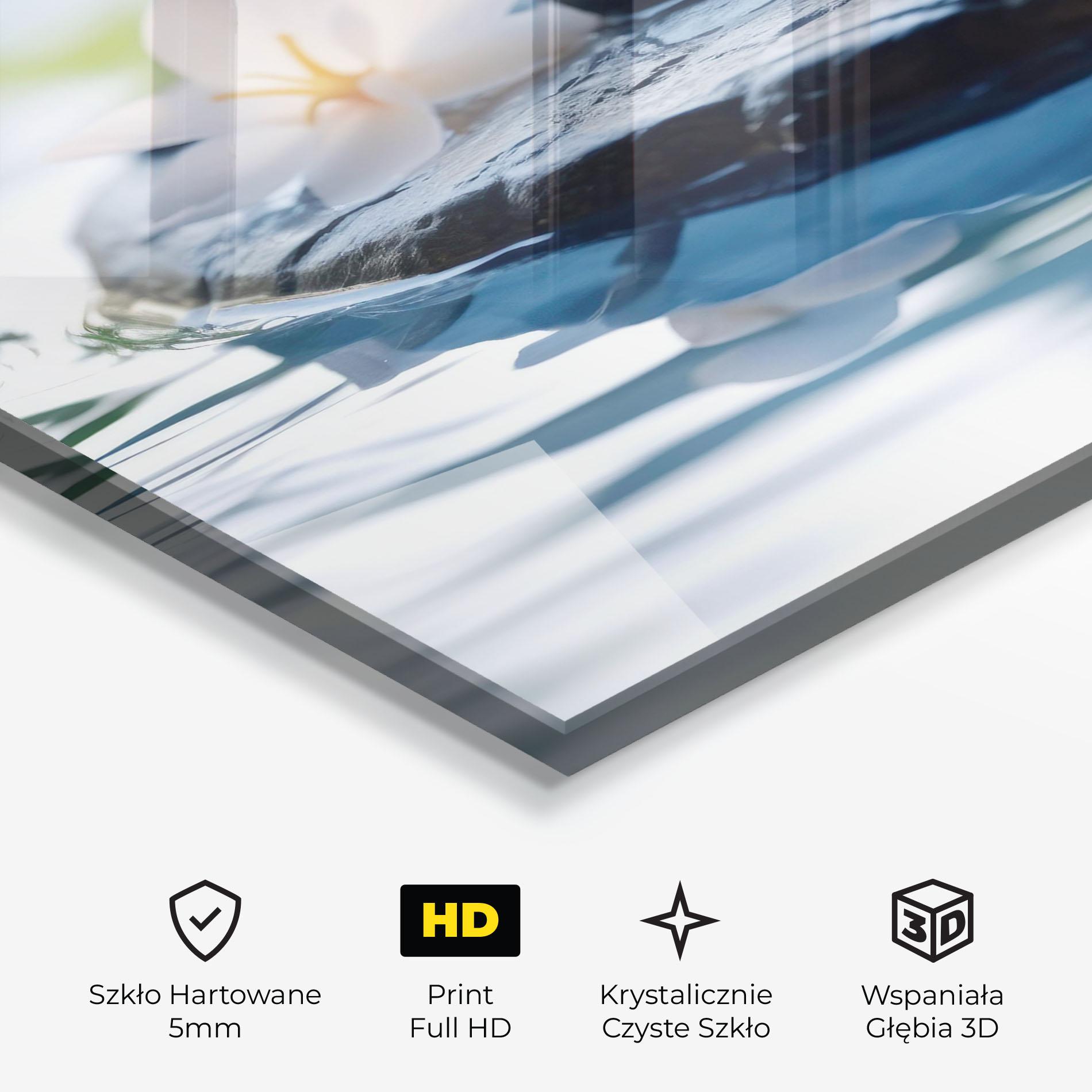 Obraz na Szkle Water White Flowers mockup 3