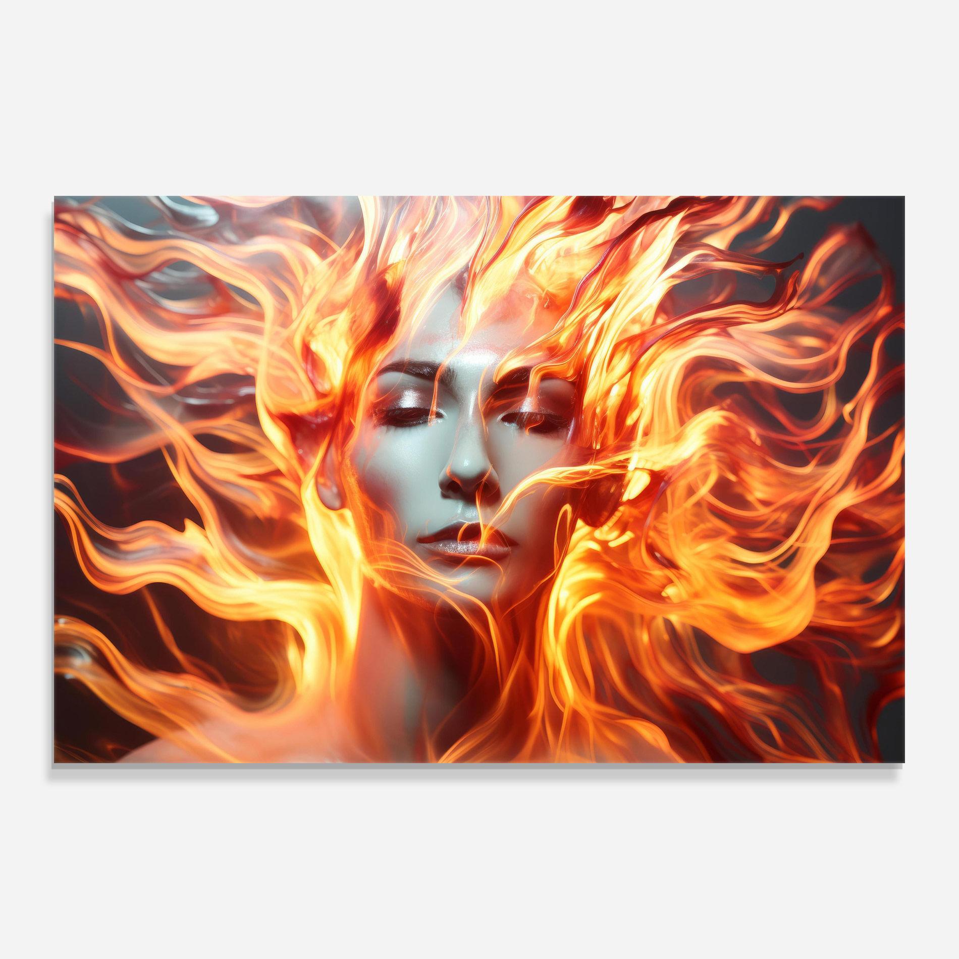 Obraz na Szkle Fire Hair mockup 0