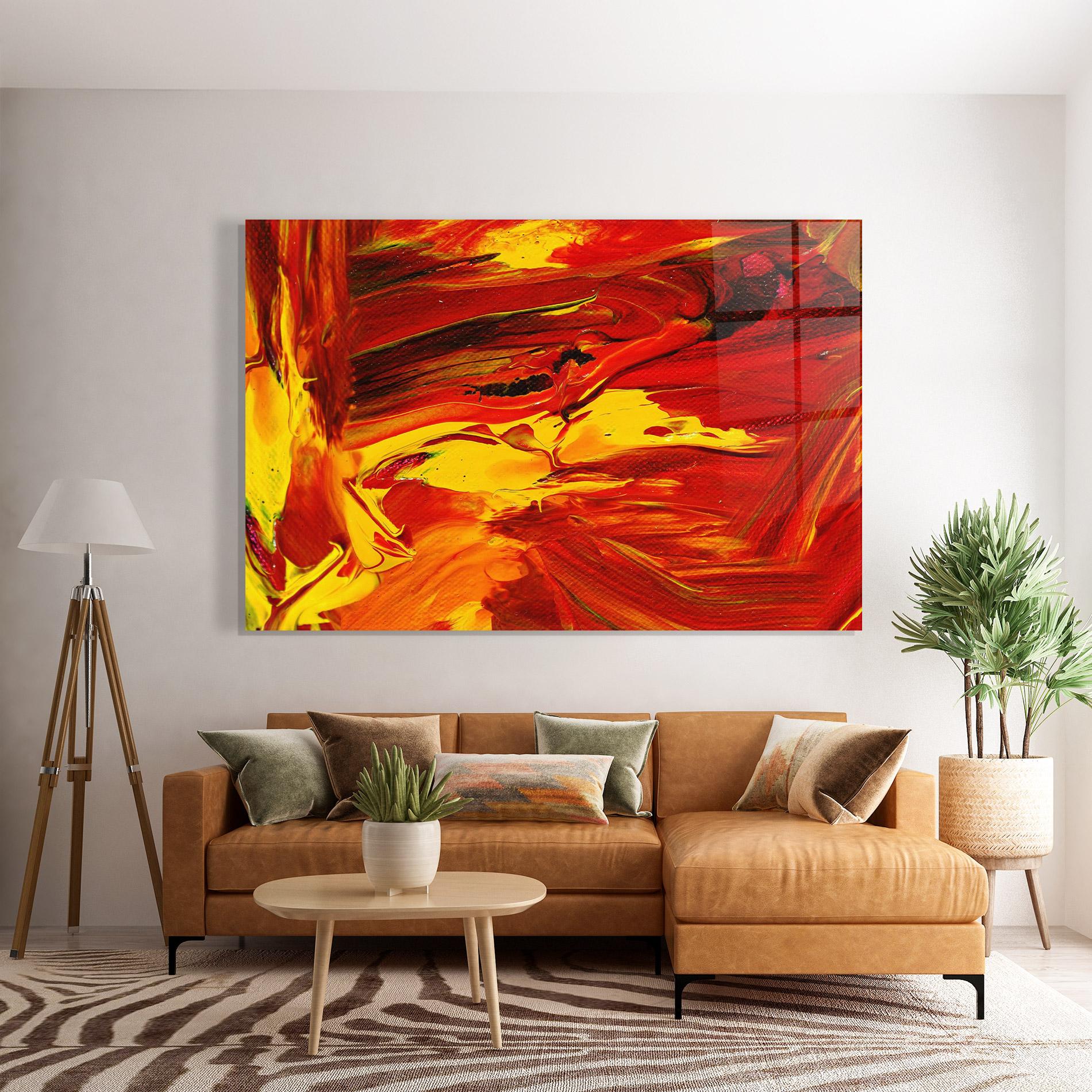 Obraz na Szkle Fire Painting mockup 7