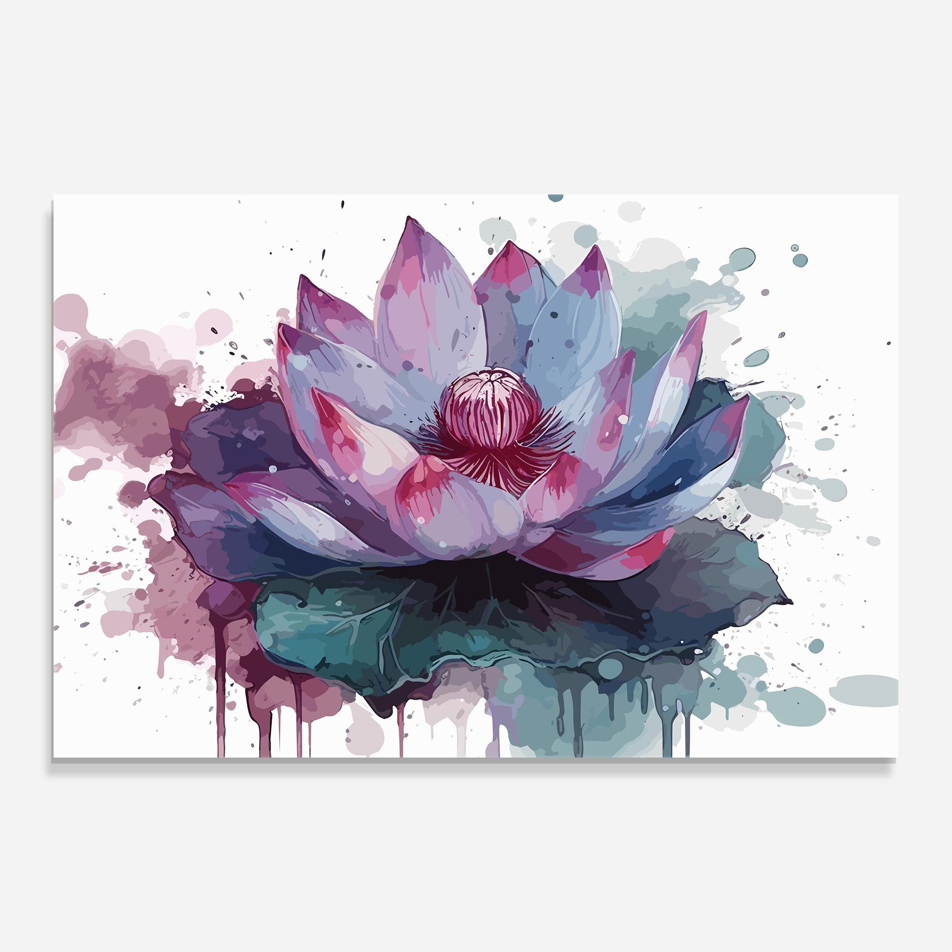 Obraz na Szkle Green Purple Lotus mockup 0