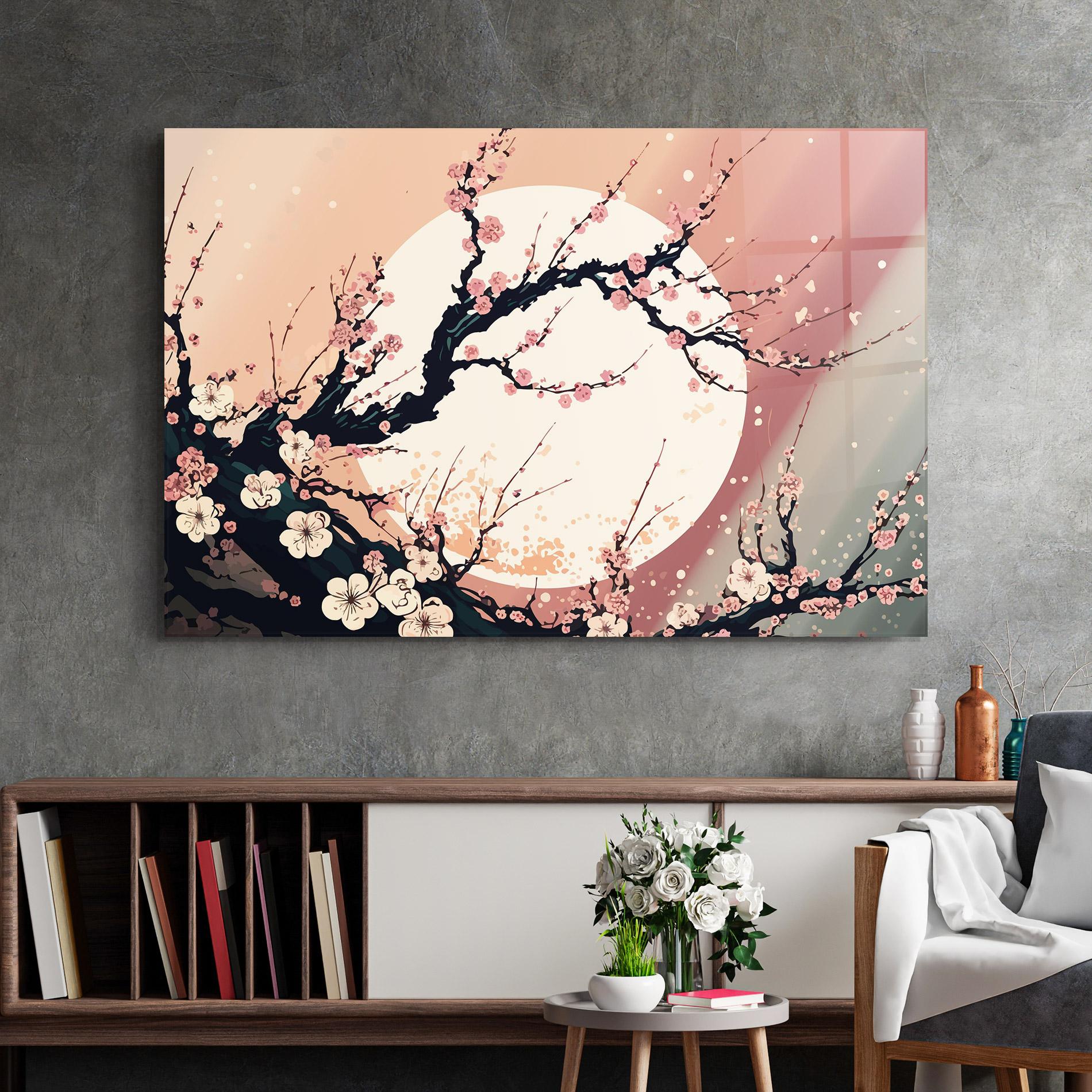 Obraz na Szkle Blossom Full Moon mockup 2