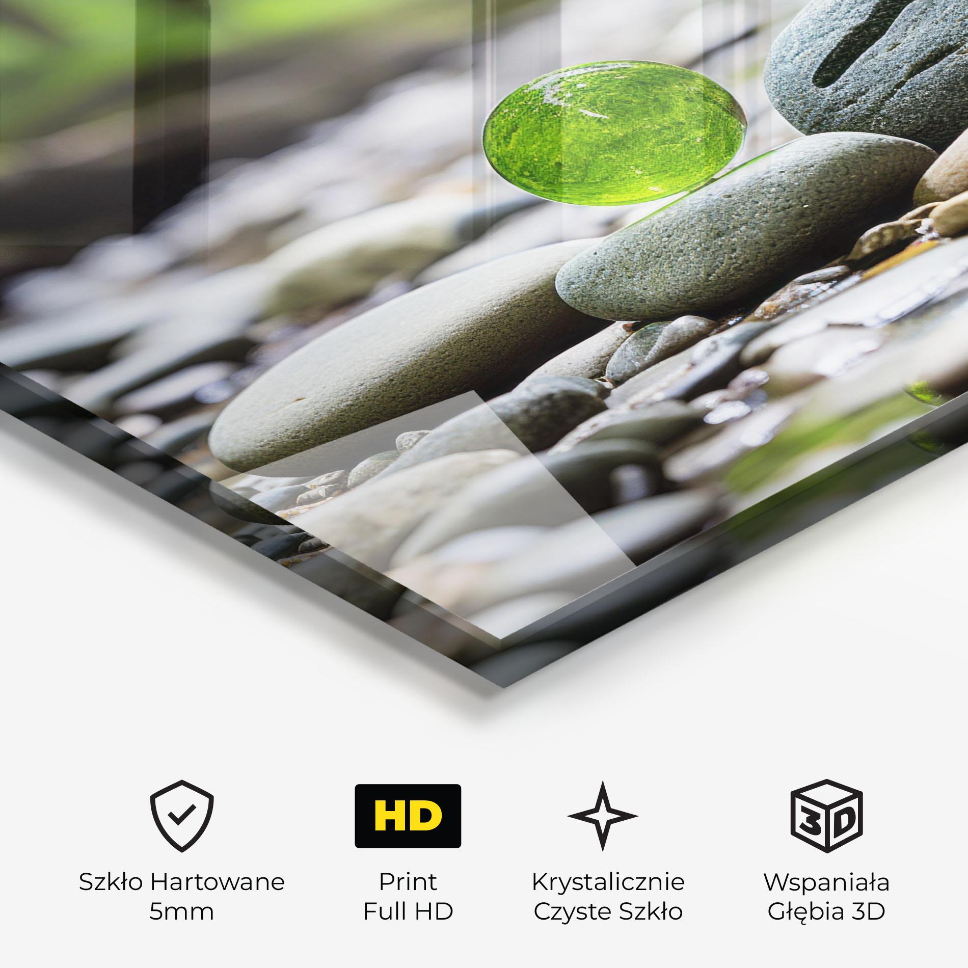 Obraz na Szkle Green Glass Balls mockup 3