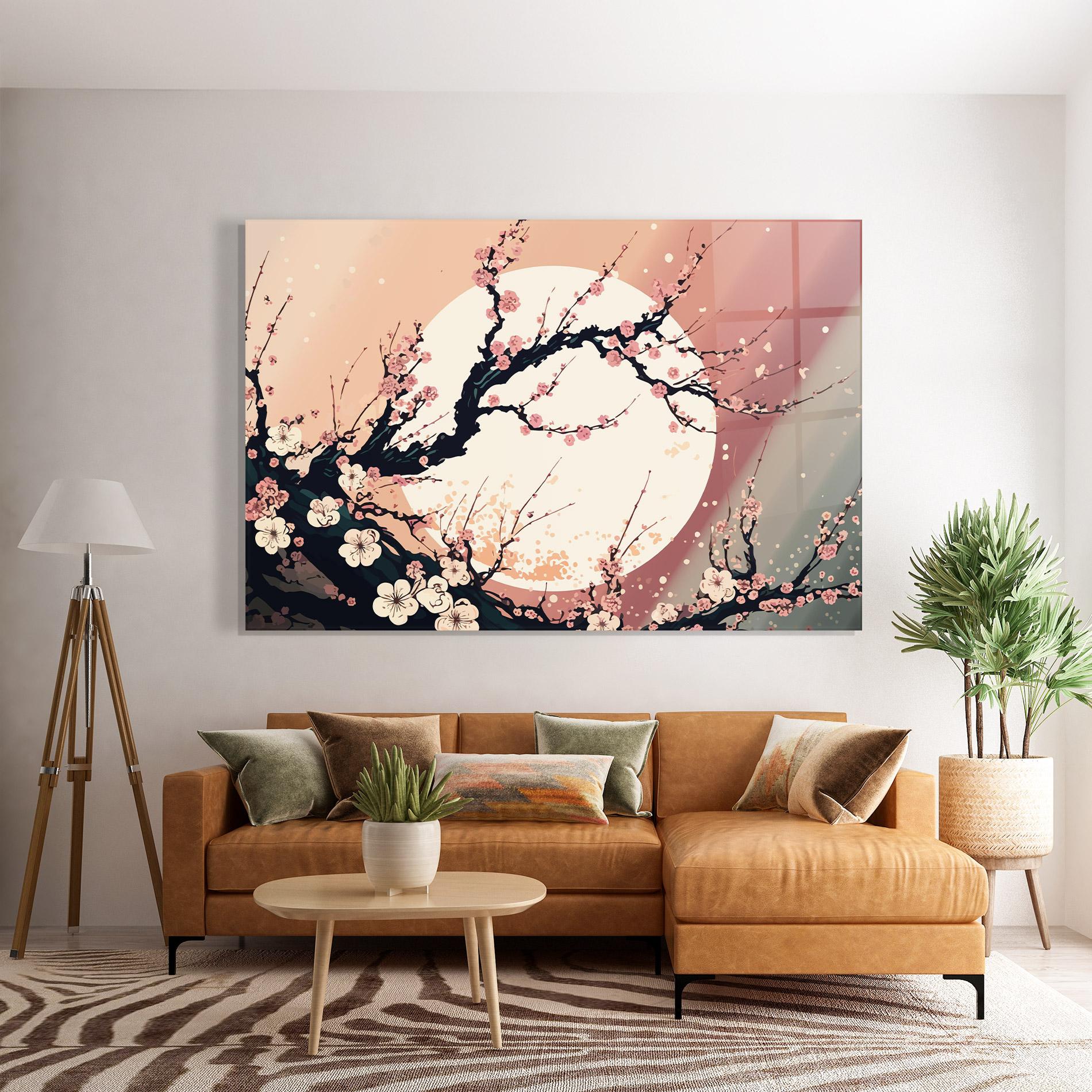 Obraz na Szkle Blossom Full Moon mockup 7