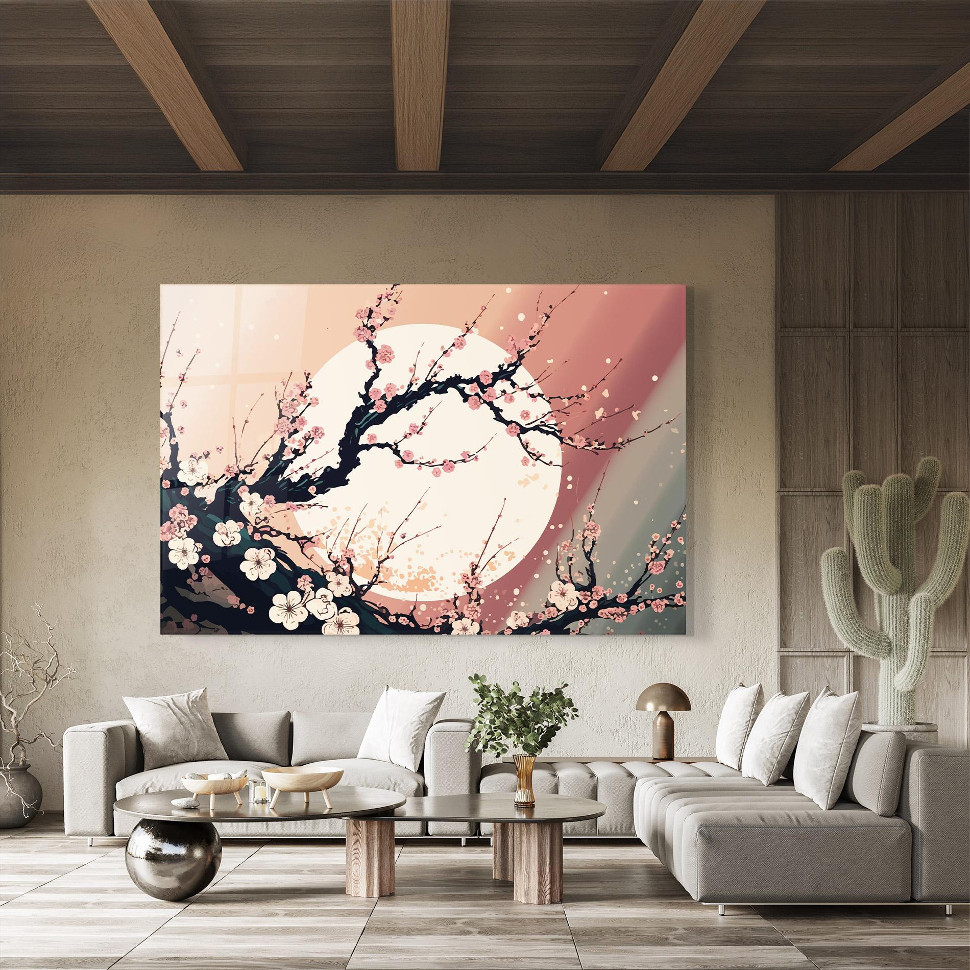 Obraz na Szkle Blossom Full Moon mockup 8