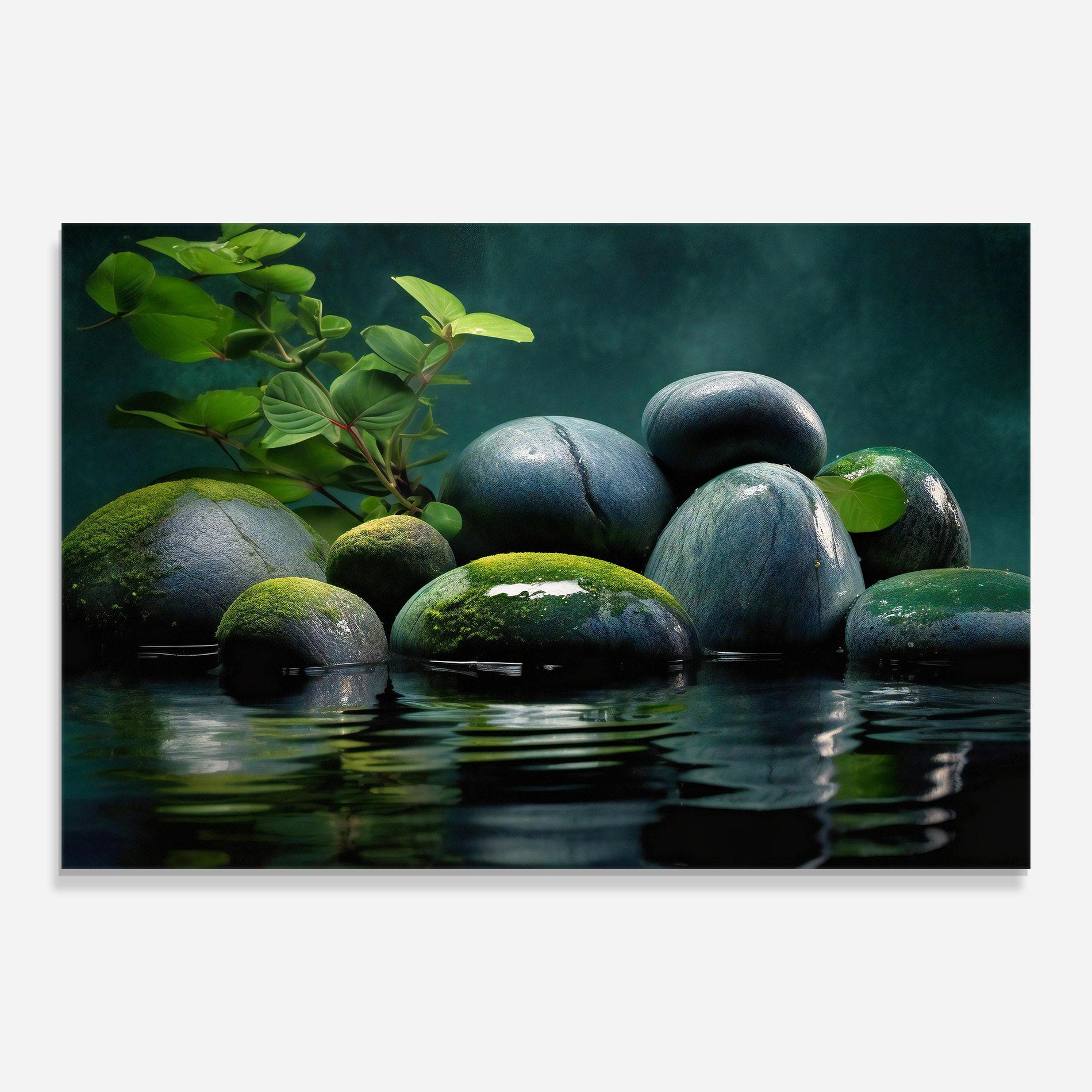 Obraz na Szkle Green Stone Nature mockup 0